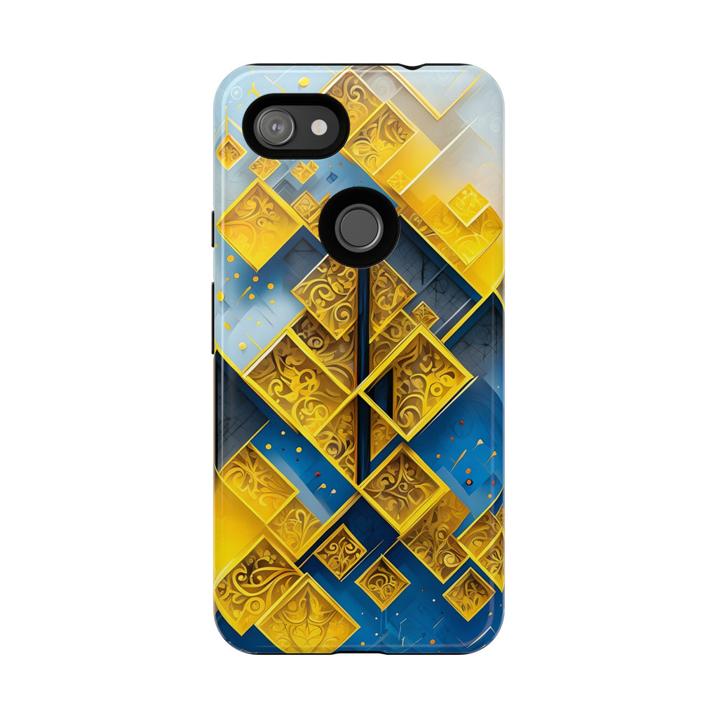 Golden Ascent Luxe Geometric Google Pixel 3a XL Tough Case - Elegant Abstract Gold Design