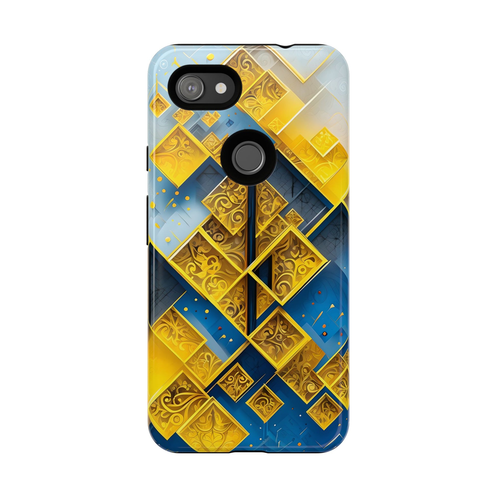 Golden Ascent Luxe Geometric Google Pixel 3a XL Tough Case - Elegant Abstract Gold Design