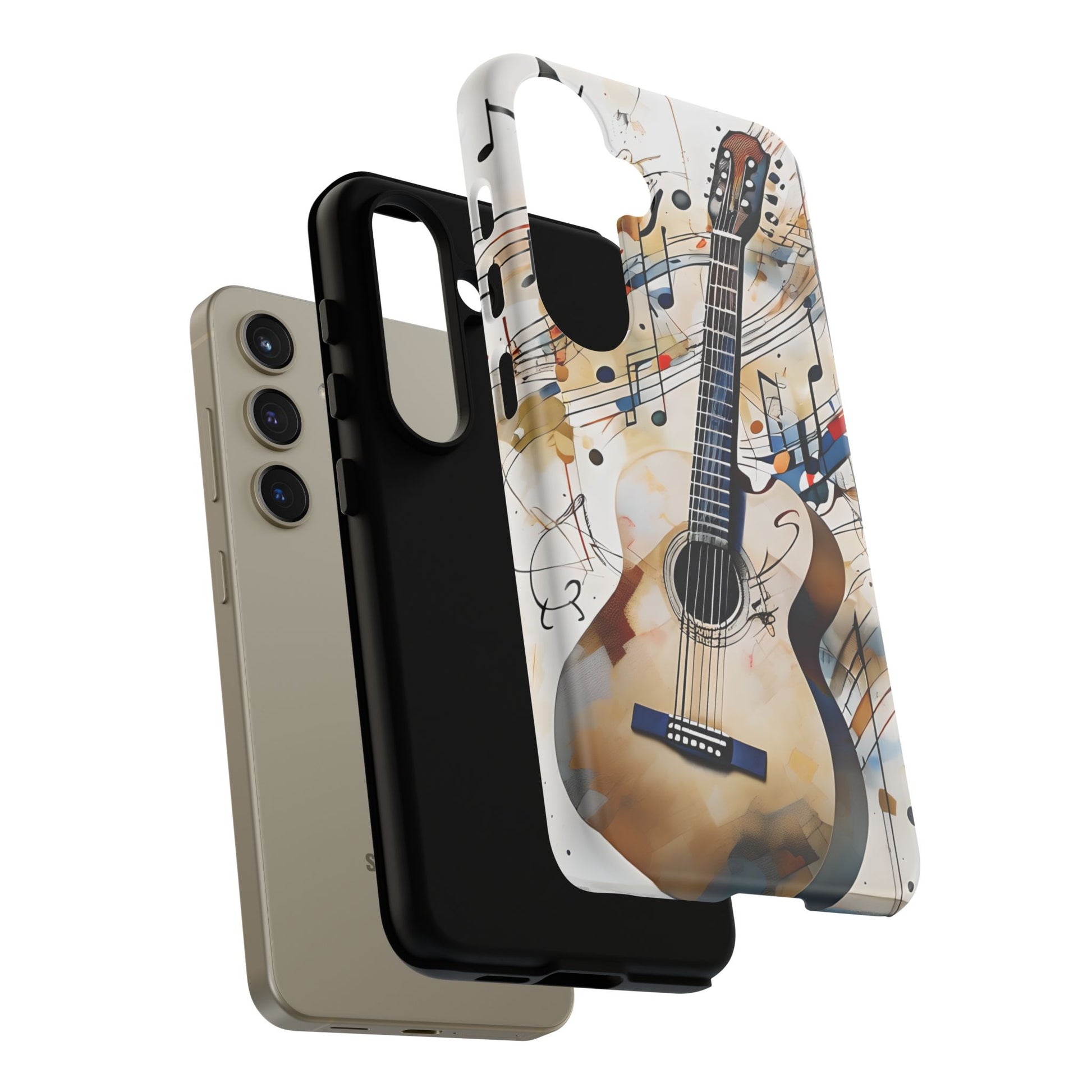 Strum and Flow Acoustic Guitar Art Tough Case for Samsung Galaxy S24 - Shockproof Phone Cover