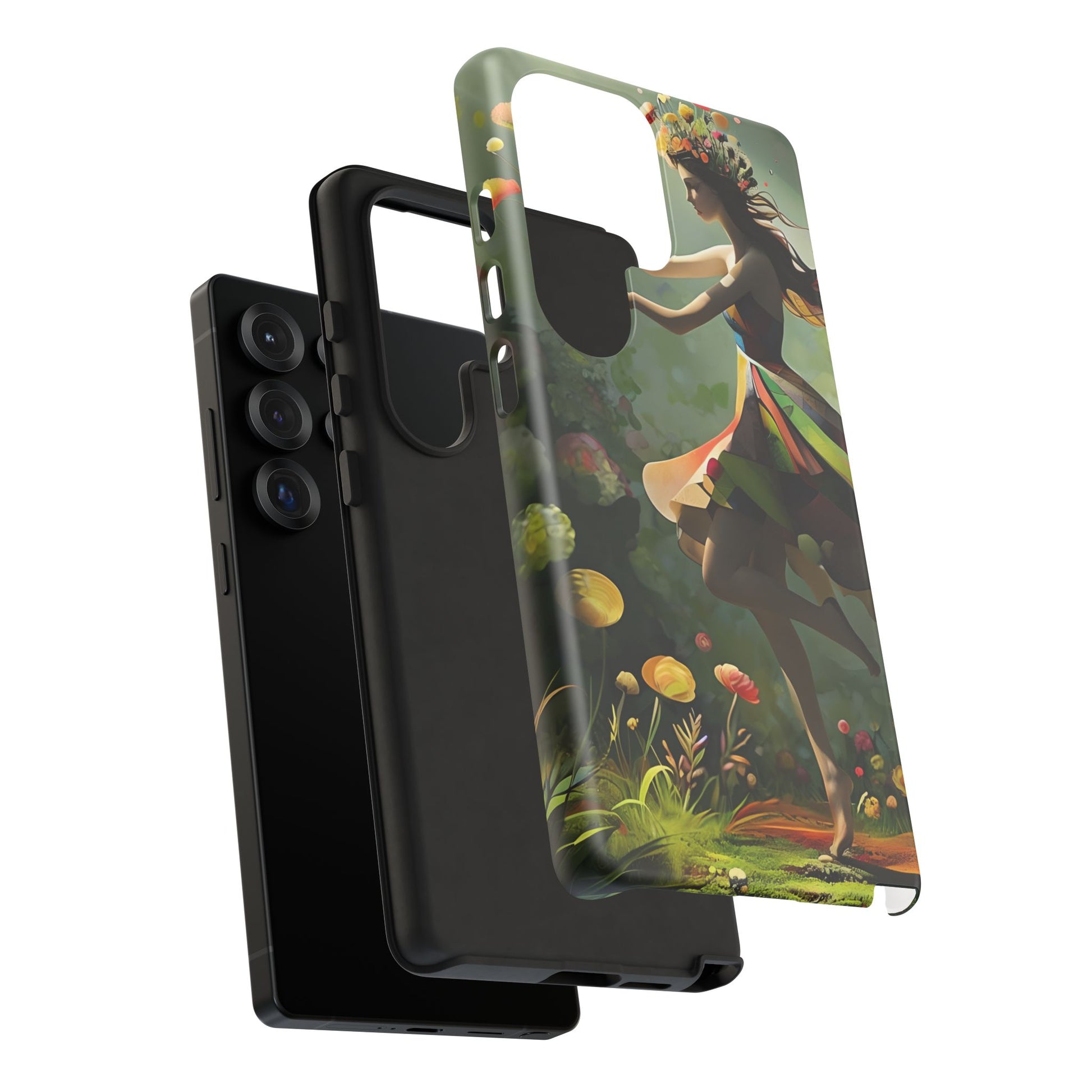 Dancing Wildflower Muse Samsung Galaxy S25 Ultra Tough Case - Artistic Floral Fantasy Cover - Whimsical Nature-Inspired Protective Accessory