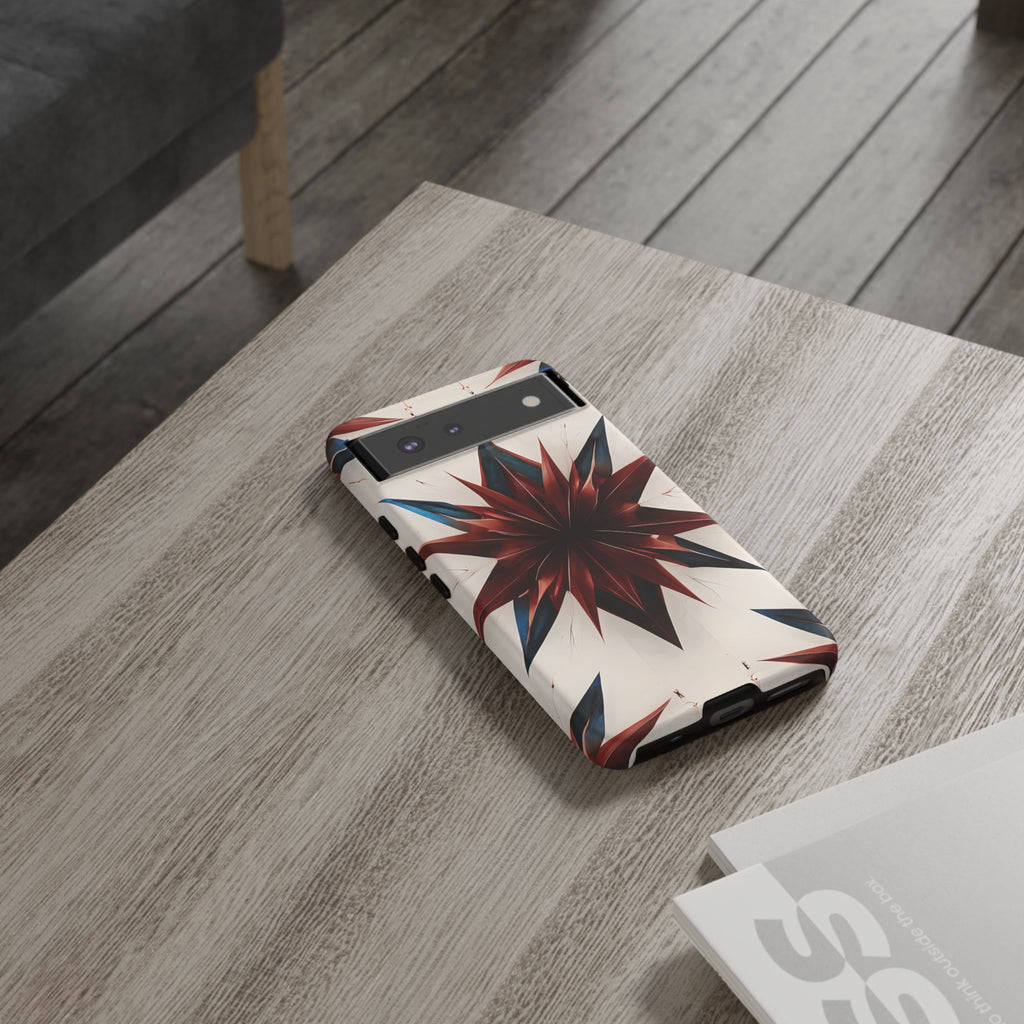 Garnet Starburst - Kaleidoscope Collection Gemstone Floral - Google Pixel 6 Tough Phone Case - Floral Burst Design