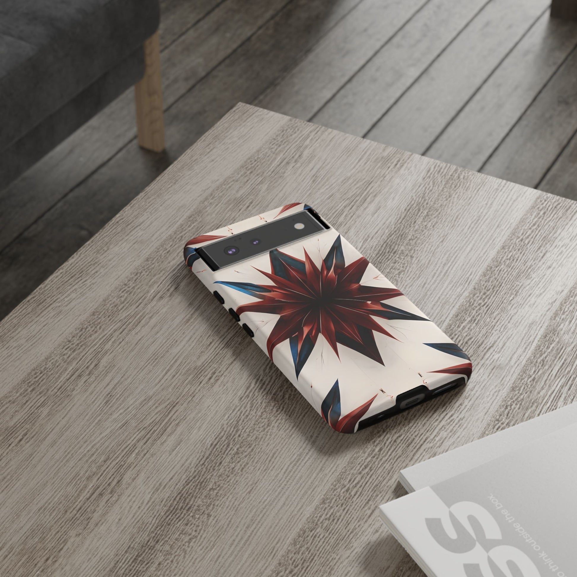 Garnet Starburst - Kaleidoscope Collection Gemstone Floral - Google Pixel 6 Tough Phone Case - Floral Burst Design