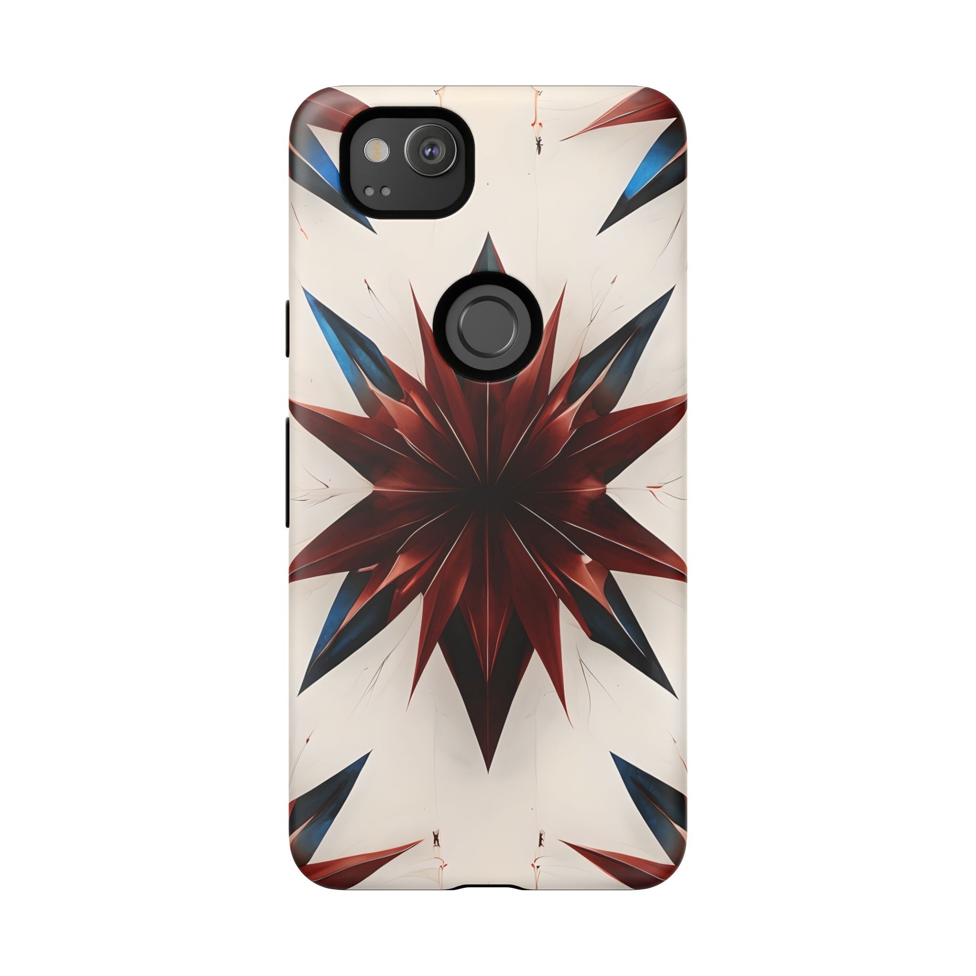 Garnet Starburst - Kaleidoscope Collection Gemstone Floral - Google Pixel 2 Tough Phone Case - Floral Burst Design