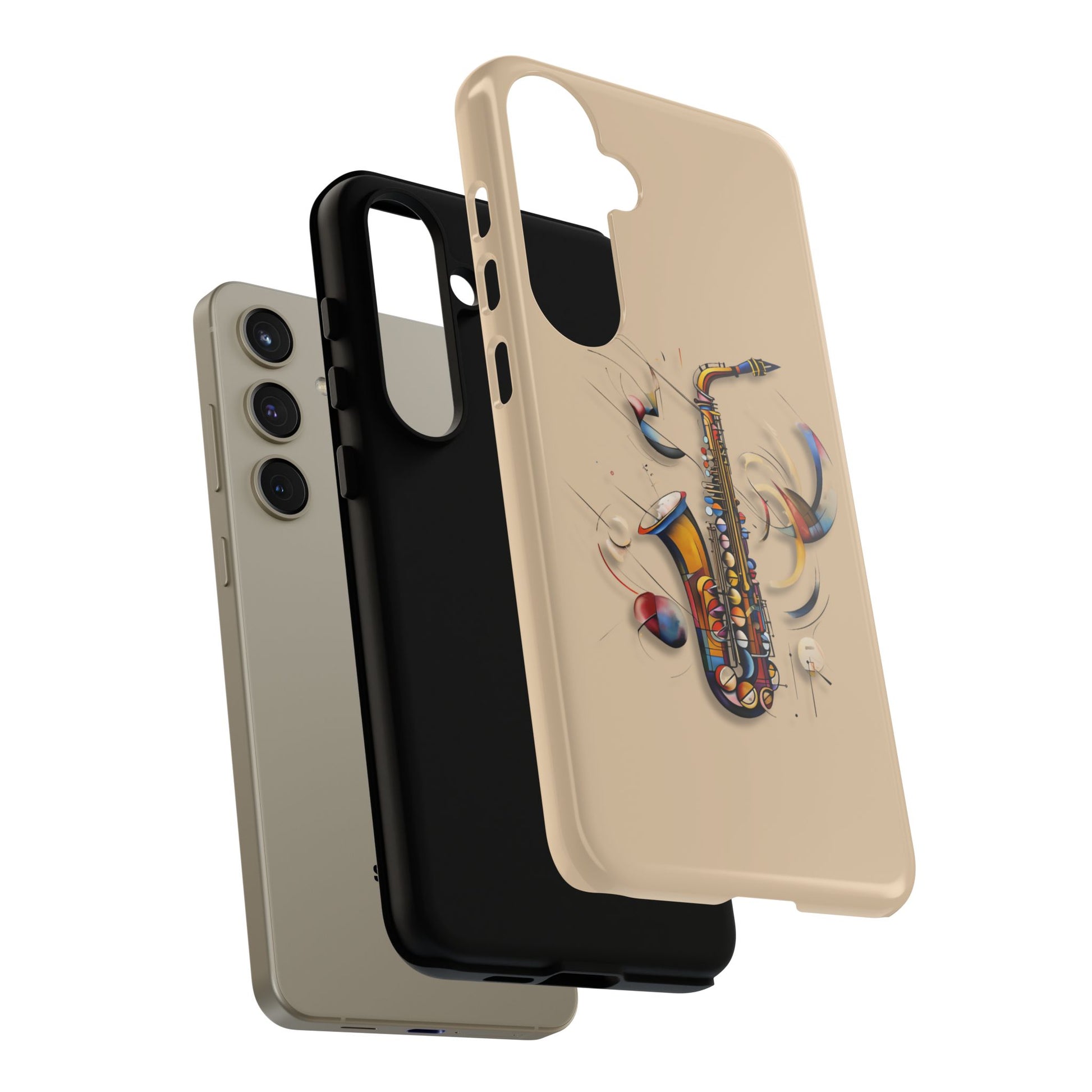 Brass Rhapsody Artistic Saxophone Music Tough Case for Samsung Galaxy S24 Plus - Shockproof Phone Cover