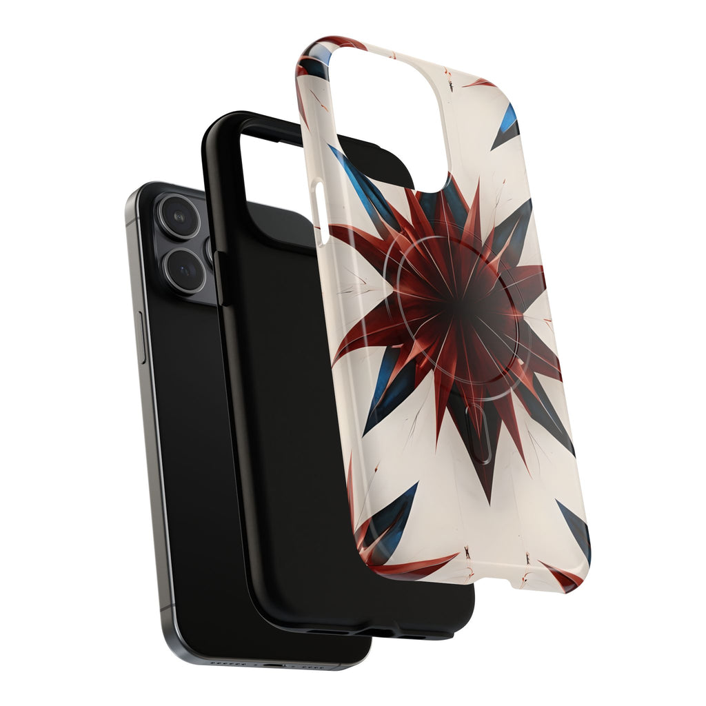 Garnet Starburst - Kaleidoscope Collection Gemstone Floral - iPhone 15 Pro Max MagSafe Phone Case -Floral Burst Design