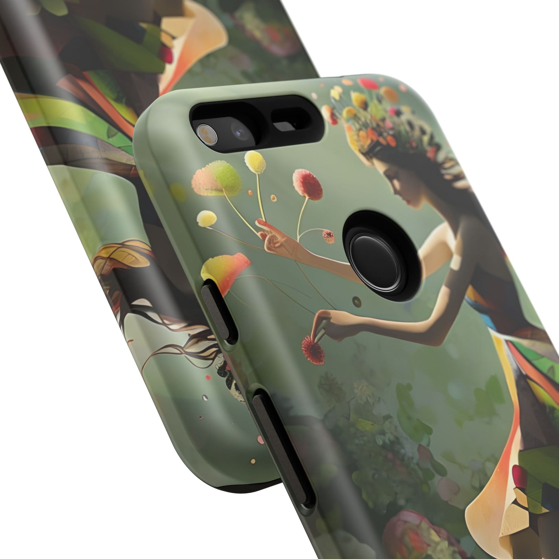 Dancing Wildflower Muse Google Pixel XL Tough Case - Artistic Floral Fantasy Cover - Whimsical Nature-Inspired Protective Accessory