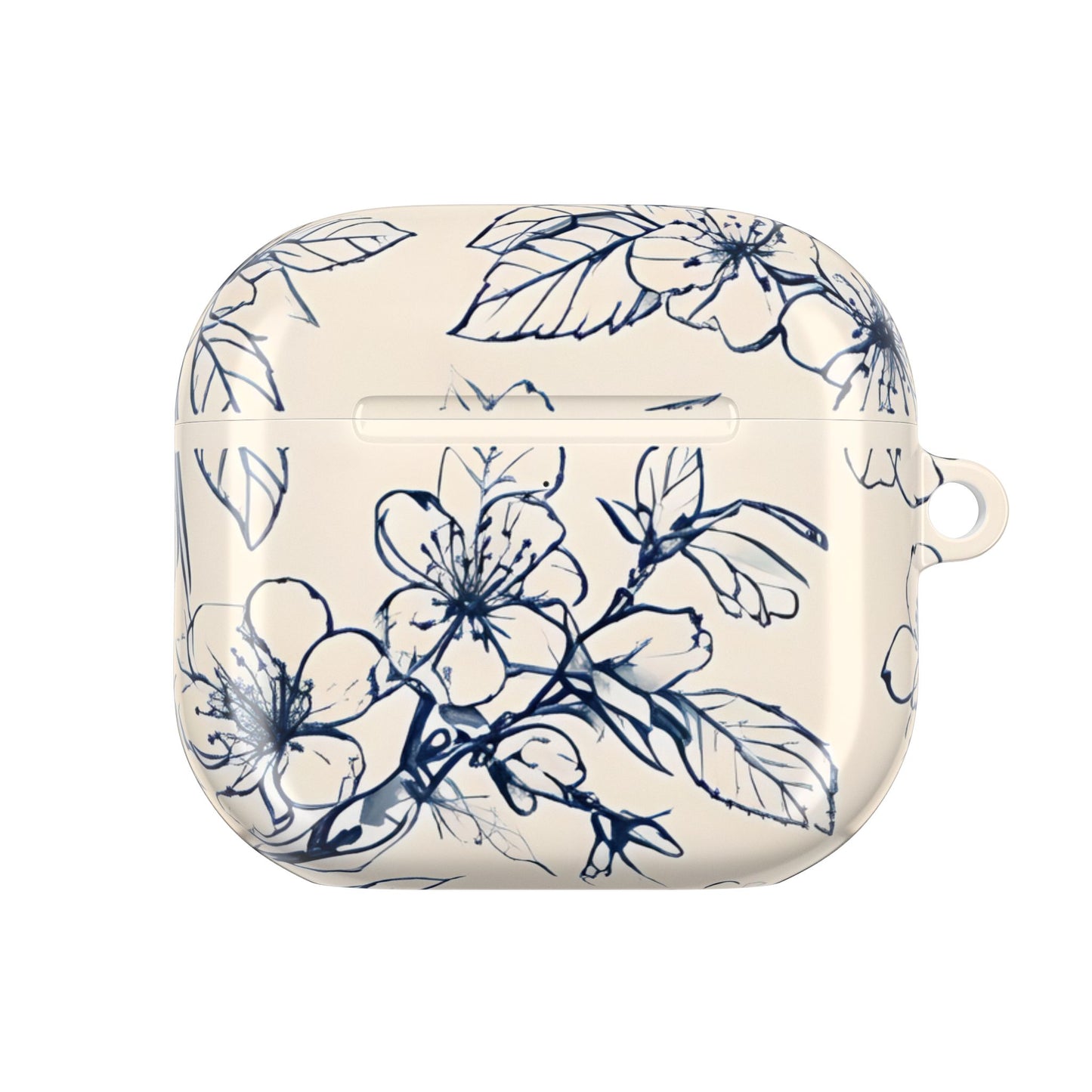 Blossom Sketch AirPod Case - Elegant Floral Earbud Cover for Gen 1, 2, 3, Pro Gen 1 & 2 - Chic Blue Botanical Gift for Her