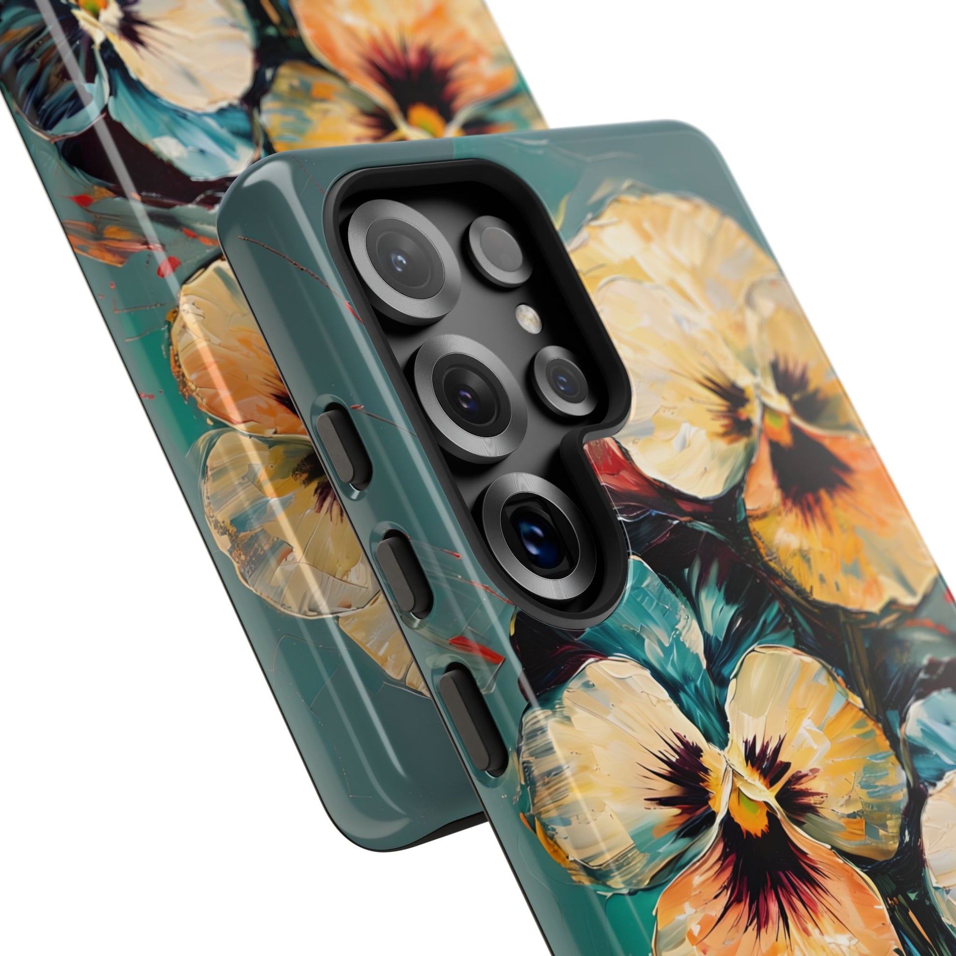 Golden Pansy Cascade Case for Samsung Galaxy S25 Ultra - Premium Shockproof Designer Phone Cover