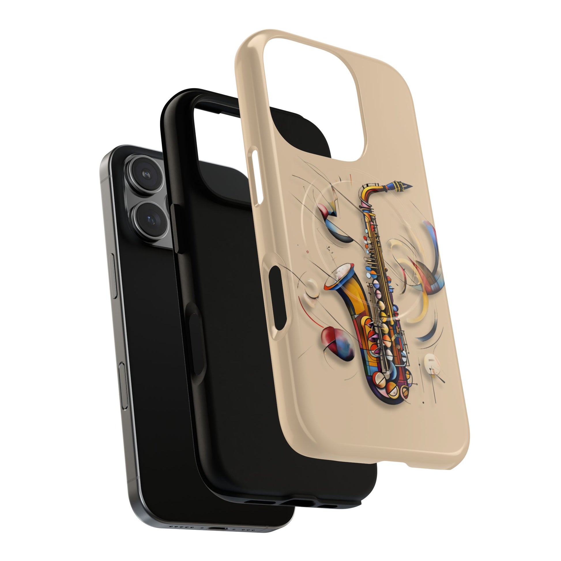 Brass Rhapsody Artistic Saxophone Music iPhone 16 Pro MagSafe Case