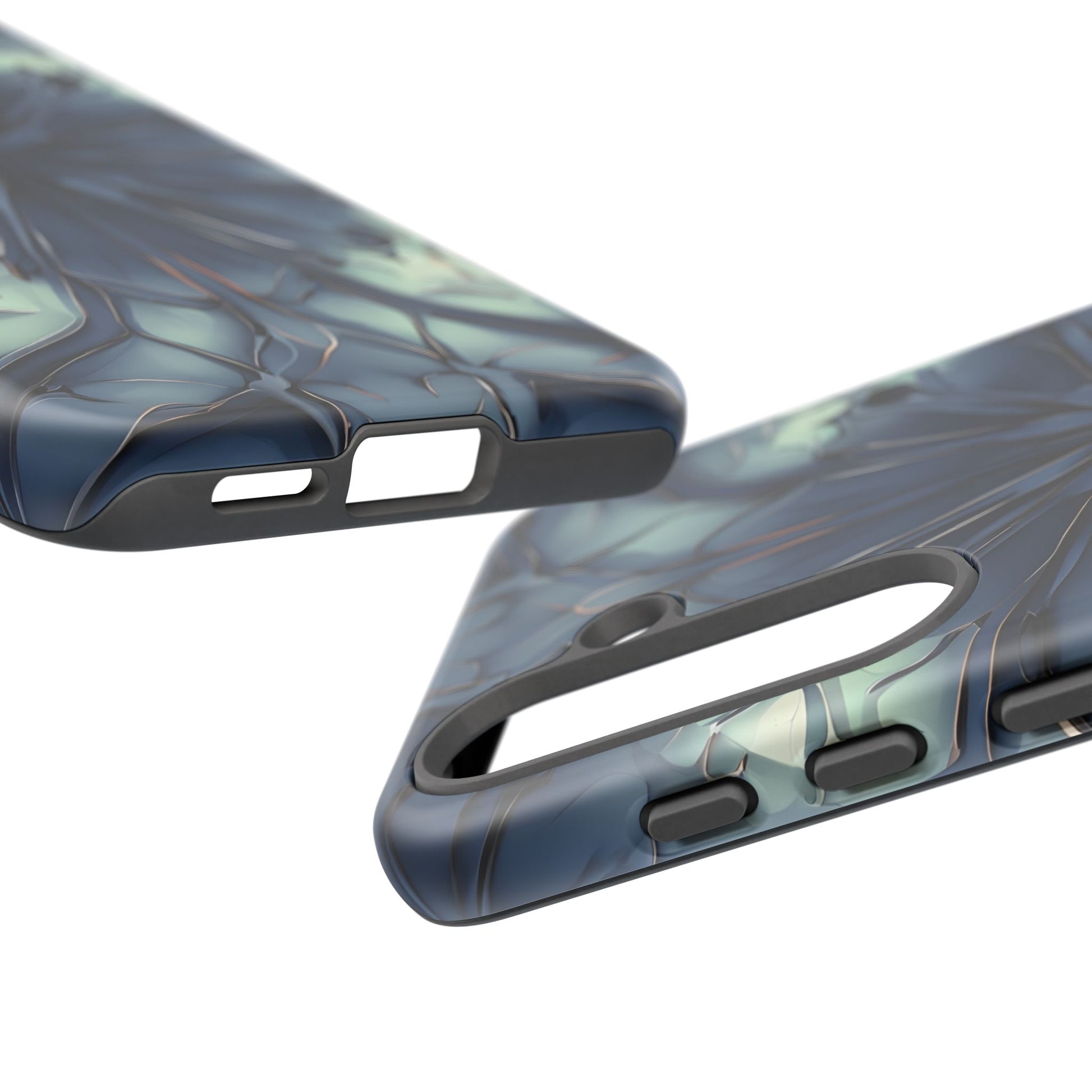 Indigo Mosaic - Artistic Kaleidoscope Collection Artistic Floral - Samsung Galaxy S25 Tough Phone Case - Bold Blue Symmetrical Design