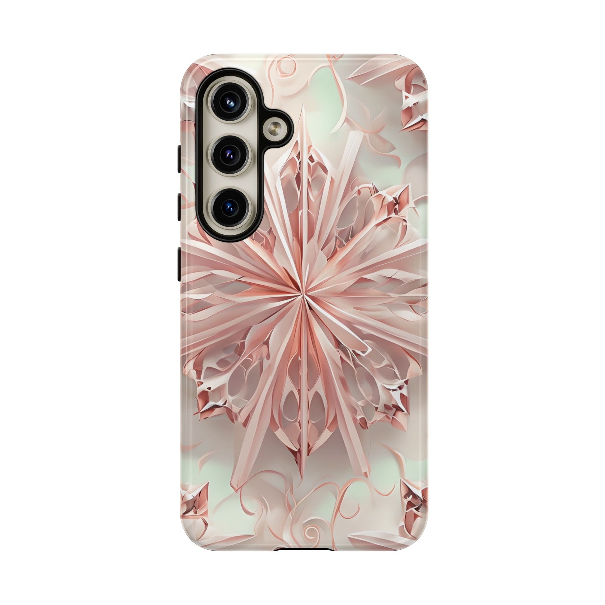 Blush Frost from our Kaleidoscope Collection - Samsung Galaxy S24 tough case - Soft Pink Geometric Floral Design