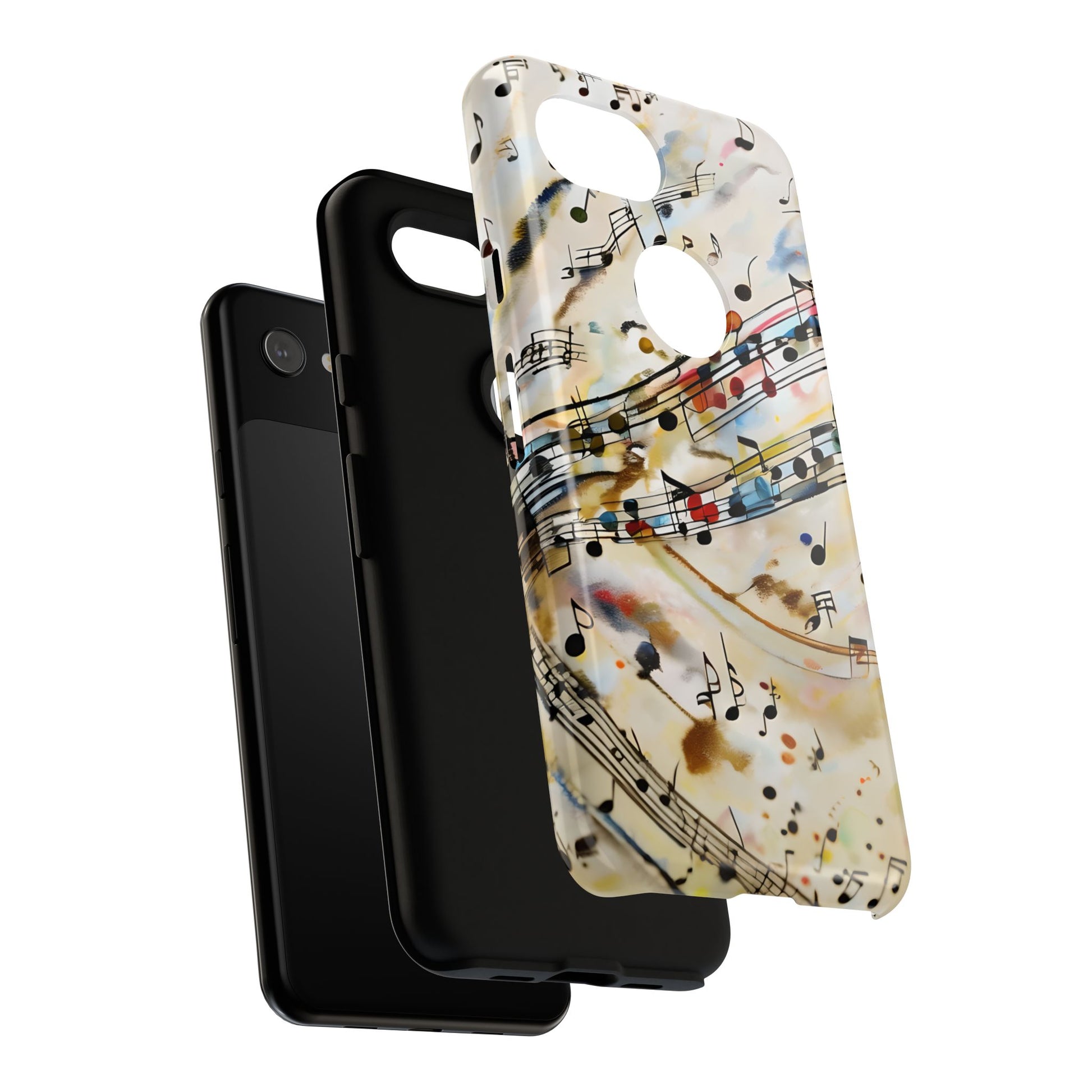 Melodic Flow Abstract Music Notes Tough Case for Google Pixel 3a - Shockproof Phone Cover