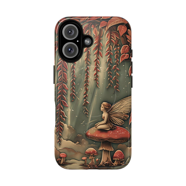 Willow Whisper - Tranquil Nature Art iPhone 16 MagSafe Phone Case - Serene Willow Tree & Meditative Figure Design