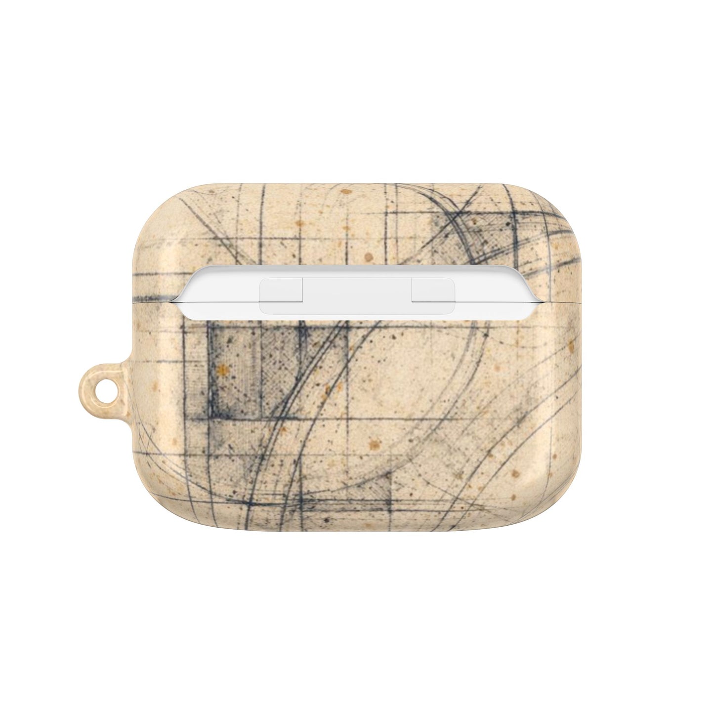 Architectural Parchment Blueprint AirPods Case - Minimalist Technical Sketch Design for Gen 1–4 & Pro