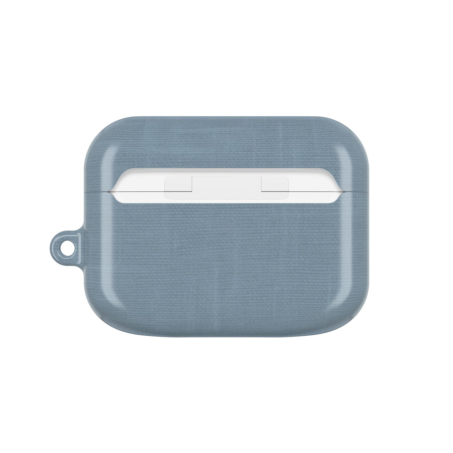 Blue Grey Linen AirPods Case - Minimalist Smooth Weave Texture Cover for Gen 1, 2, 3, Pro Gen 1 & 2