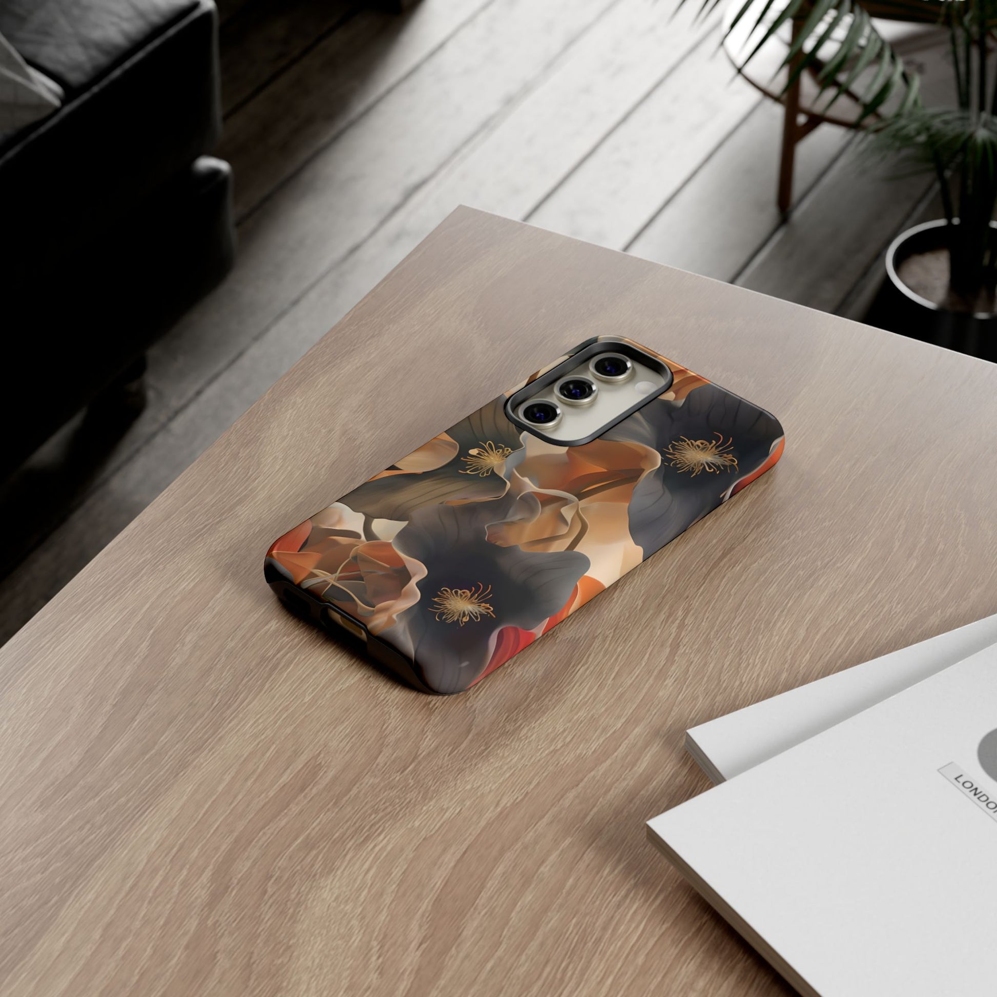 Autumn Ember - Moody Floral Art Samsung Galaxy S23 Tough Phone Case - Warm Earthy Botanical Design