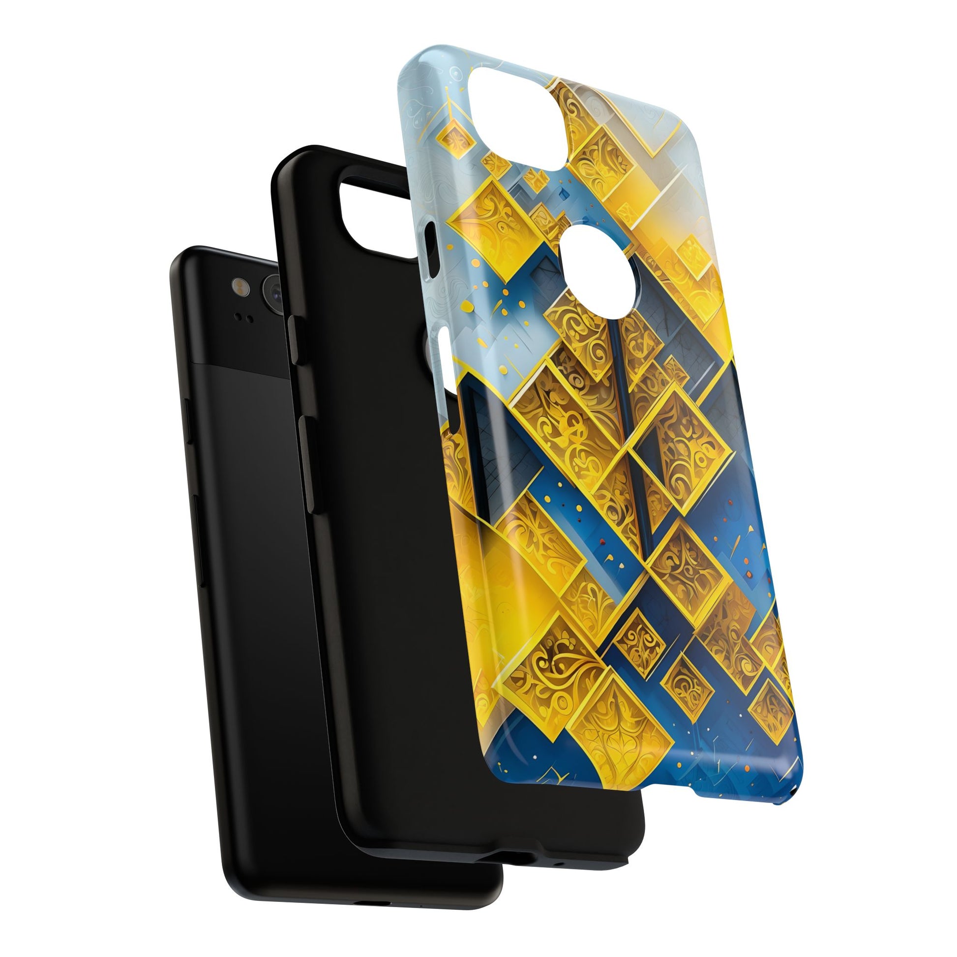 Golden Ascent Luxe Geometric Google Pixel 2 Tough Case - Elegant Abstract Gold Design