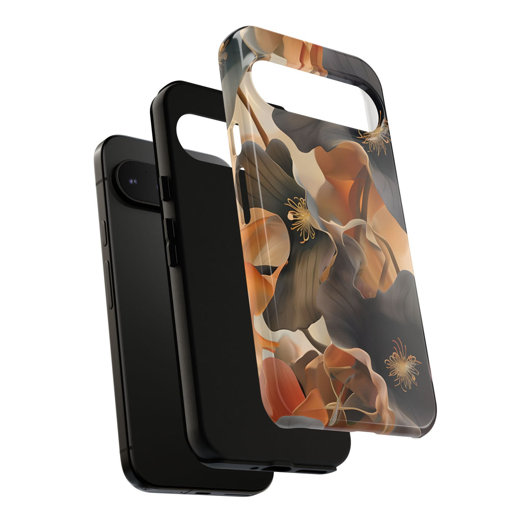 Autumn Ember - Moody Floral Art Google Pixel 9 Pro XL Tough Phone Case - Warm Earthy Botanical Design