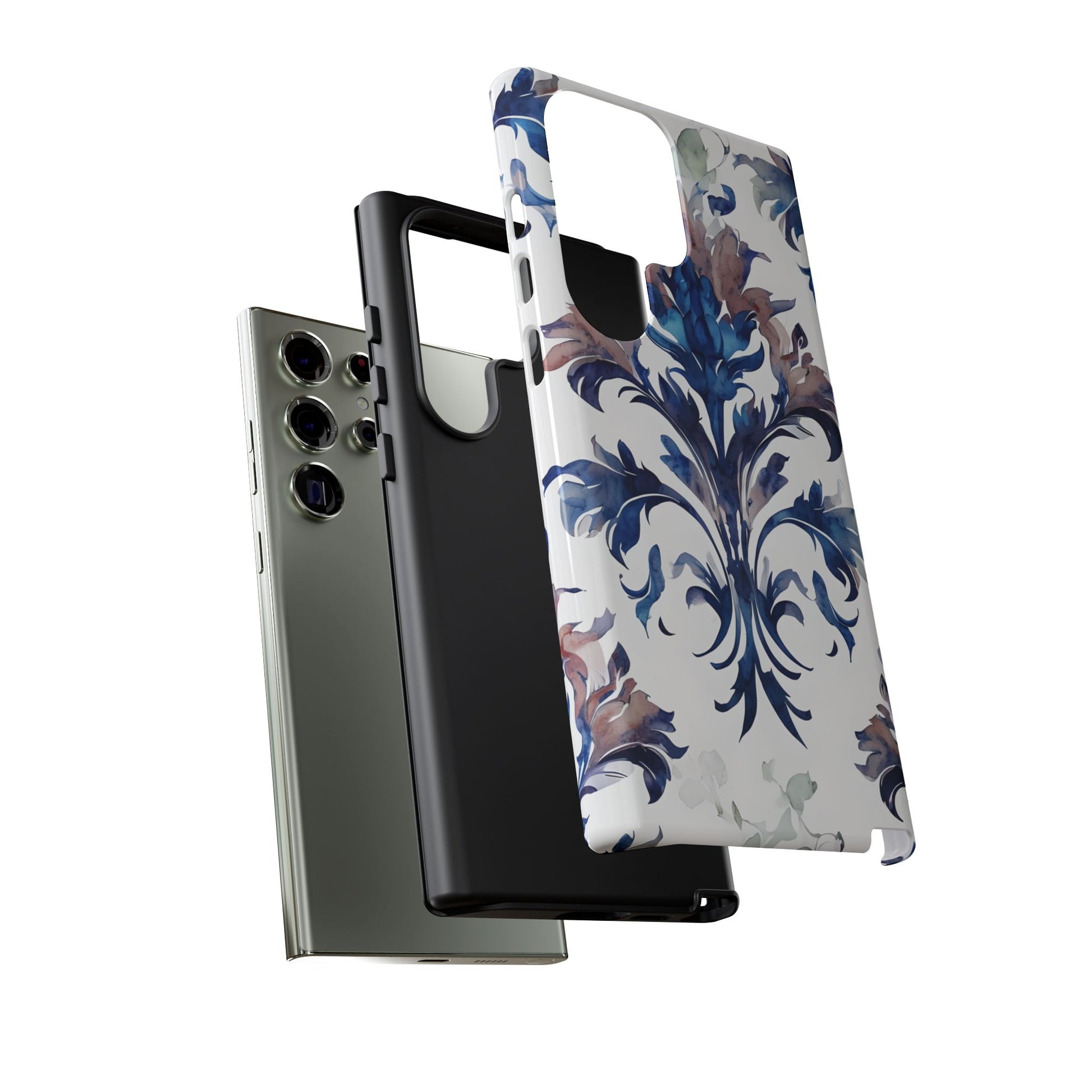 Delft Reverie - Elegant Blue & White Samsung S23 Ultra Tough Phone Case - Dutch Delftware-Inspired Floral Design