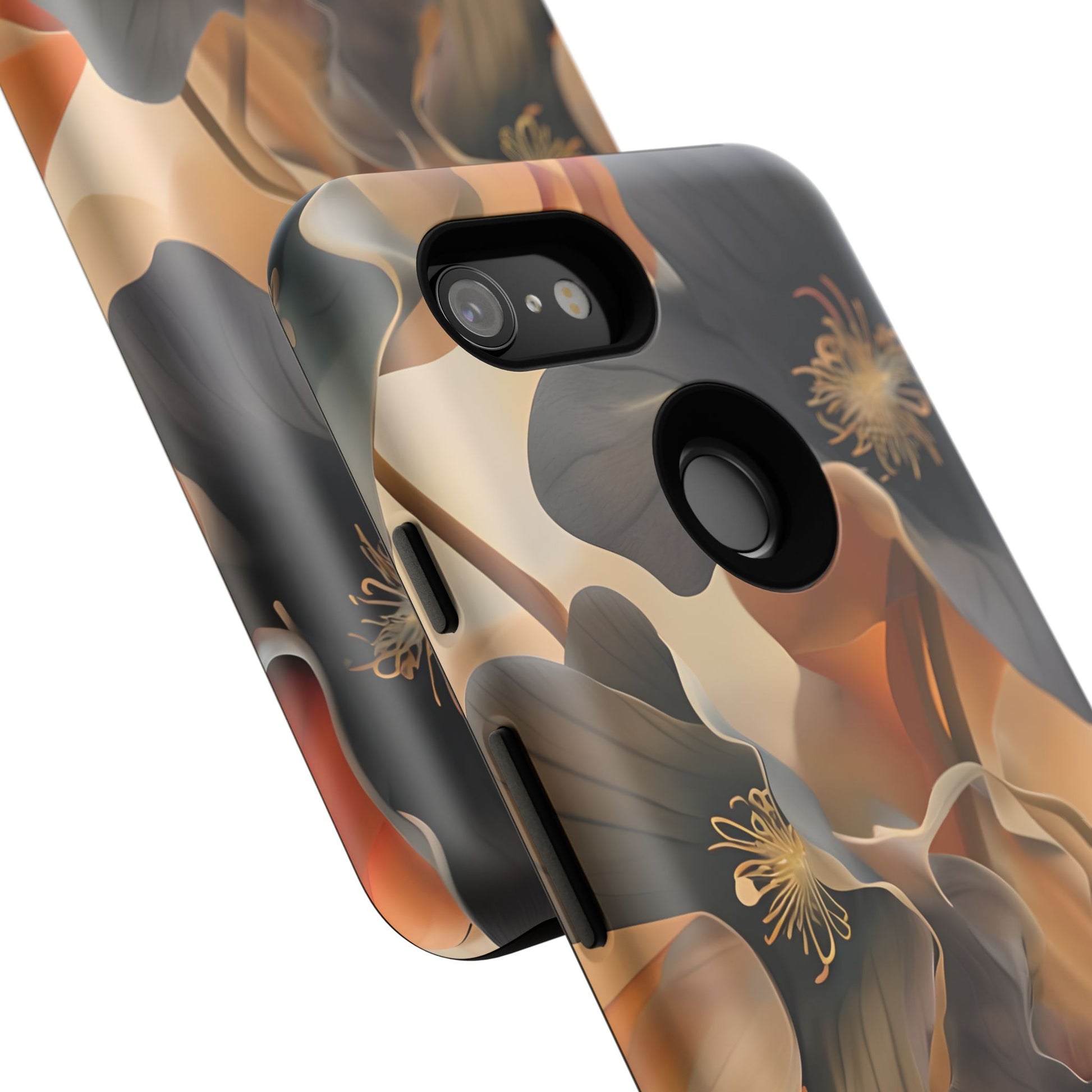 Autumn Ember - Moody Floral Art Google Pixel 3 Tough Phone Case - Warm Earthy Botanical Design