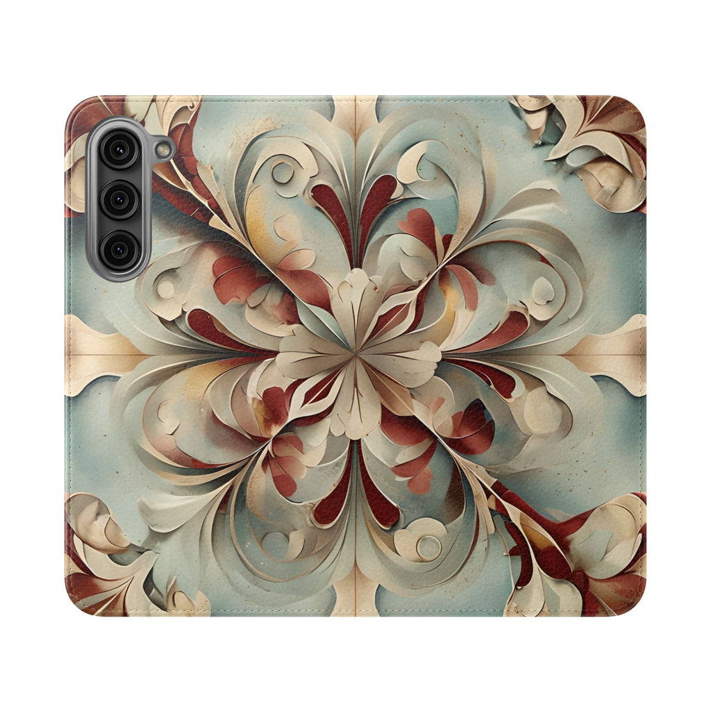 Vintage Baroque Blossom Wallet Phone Case - Elegant Floral Flip Cover for Samsung Galaxy S23 Plus