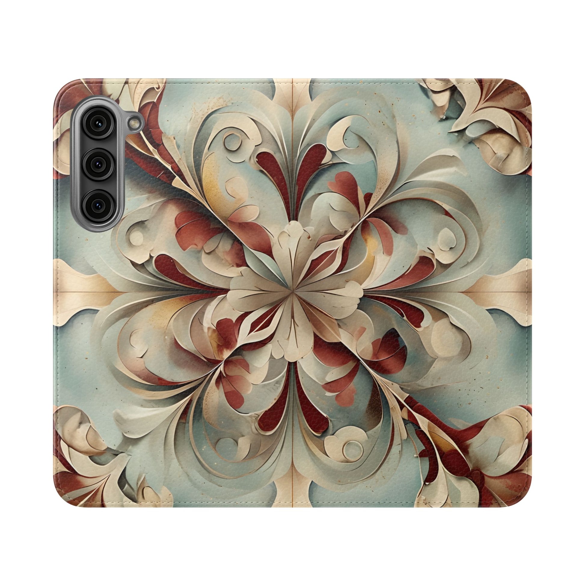 Vintage Baroque Blossom Wallet Phone Case - Elegant Floral Flip Cover for Samsung Galaxy S23 Plus
