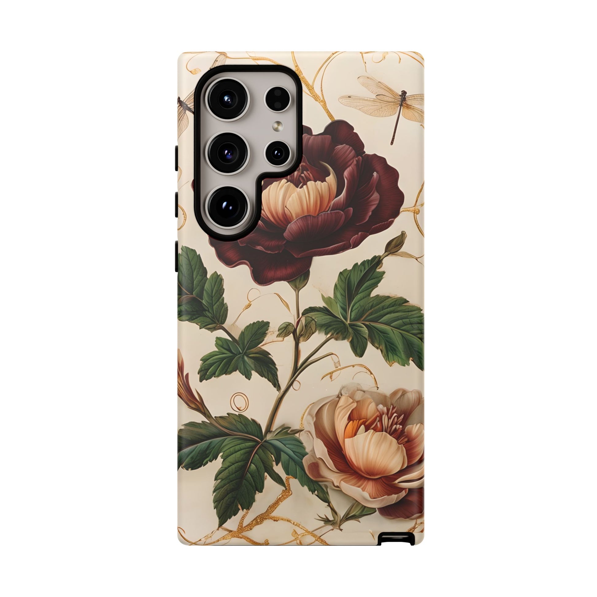 Vintage Burgundy Rose - Elegant Floral Samsung Galaxy S24 Ultra Phone Case - Classic Painterly Rose Design