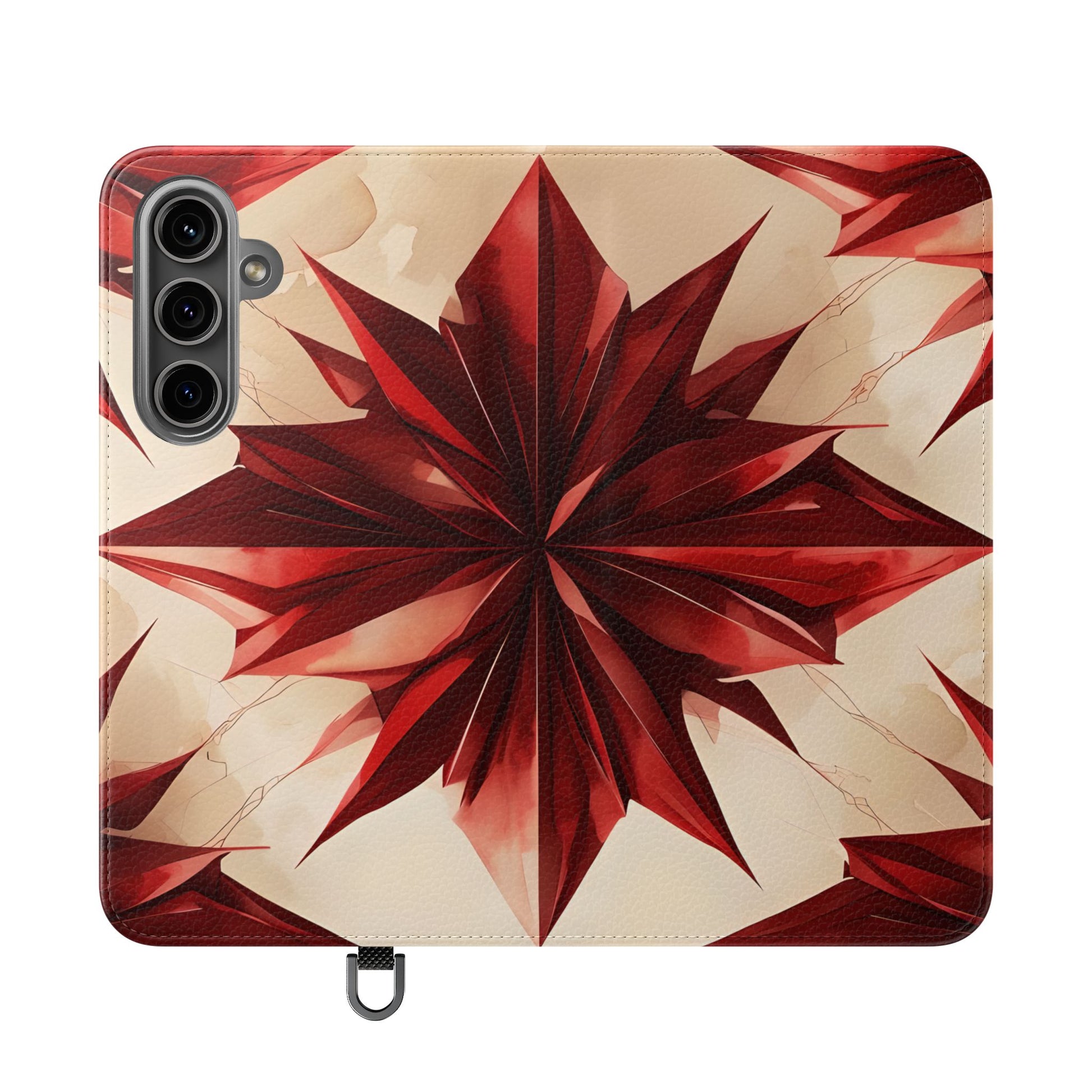 Ruby Compass Samsung Galaxy S24 Plus Wallet Case - Bold Geometric Flip Cover with Card Slots