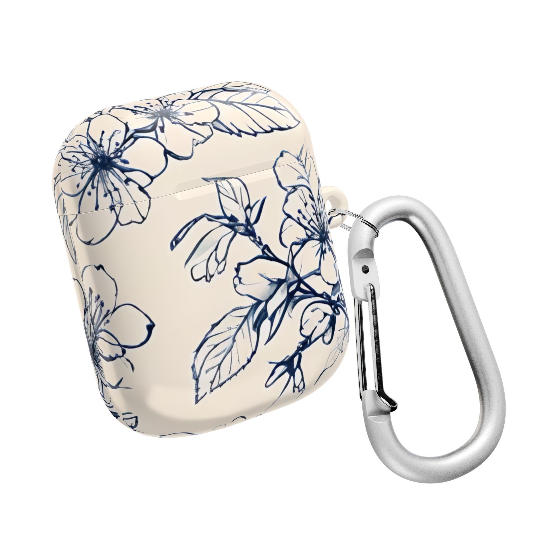 Blossom Sketch AirPod Case - Elegant Floral Earbud Cover for Gen 1, 2, 3, Pro Gen 1 & 2 - Chic Blue Botanical Gift for Her