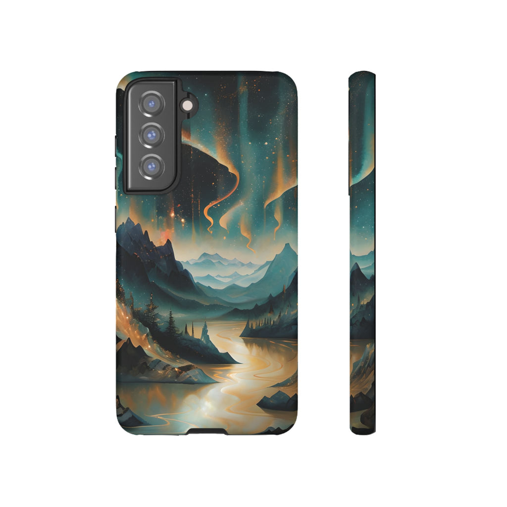 Aurora Dreamscape Samsung Galaxy S21 FE Tough Case - Artistic Northern Lights Cover - Premium Abstract Design