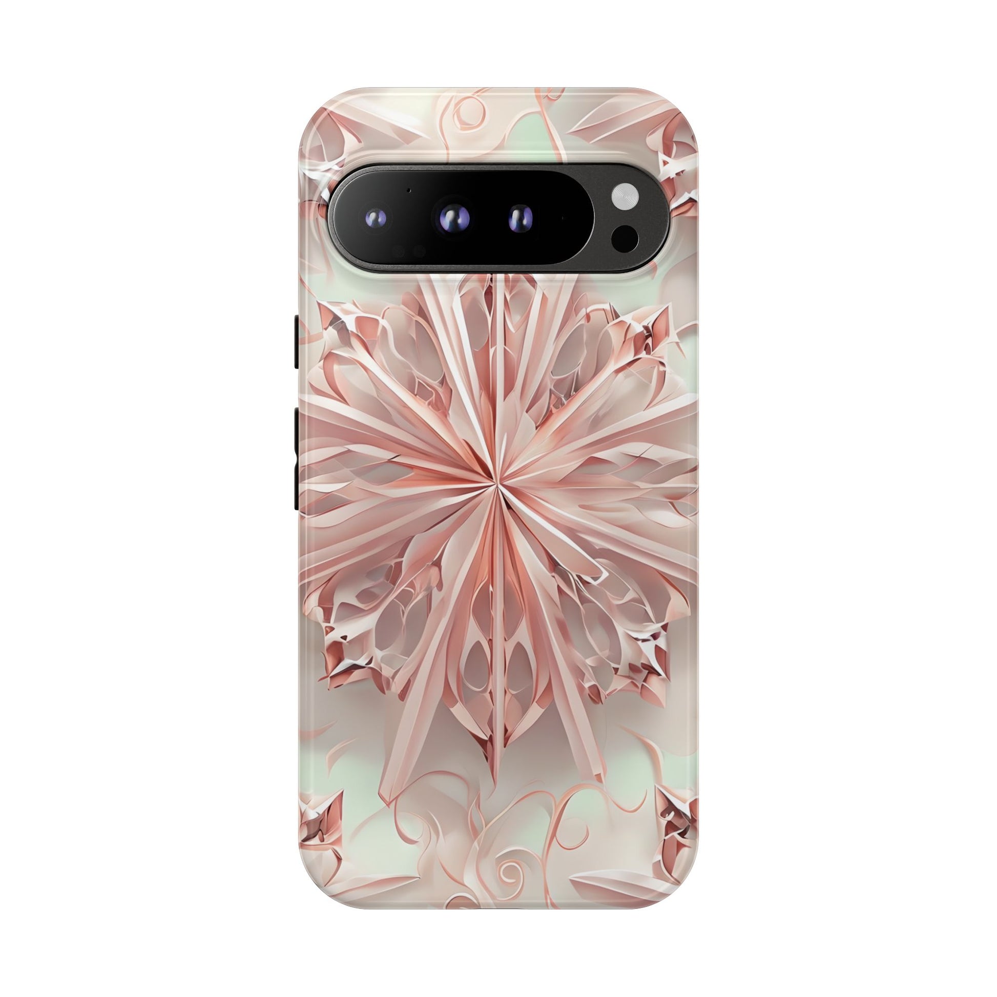 Blush Frost from our Kaleidoscope Collection - Google Pixel 9 Pro XL tough case - Soft Pink Geometric Floral Design
