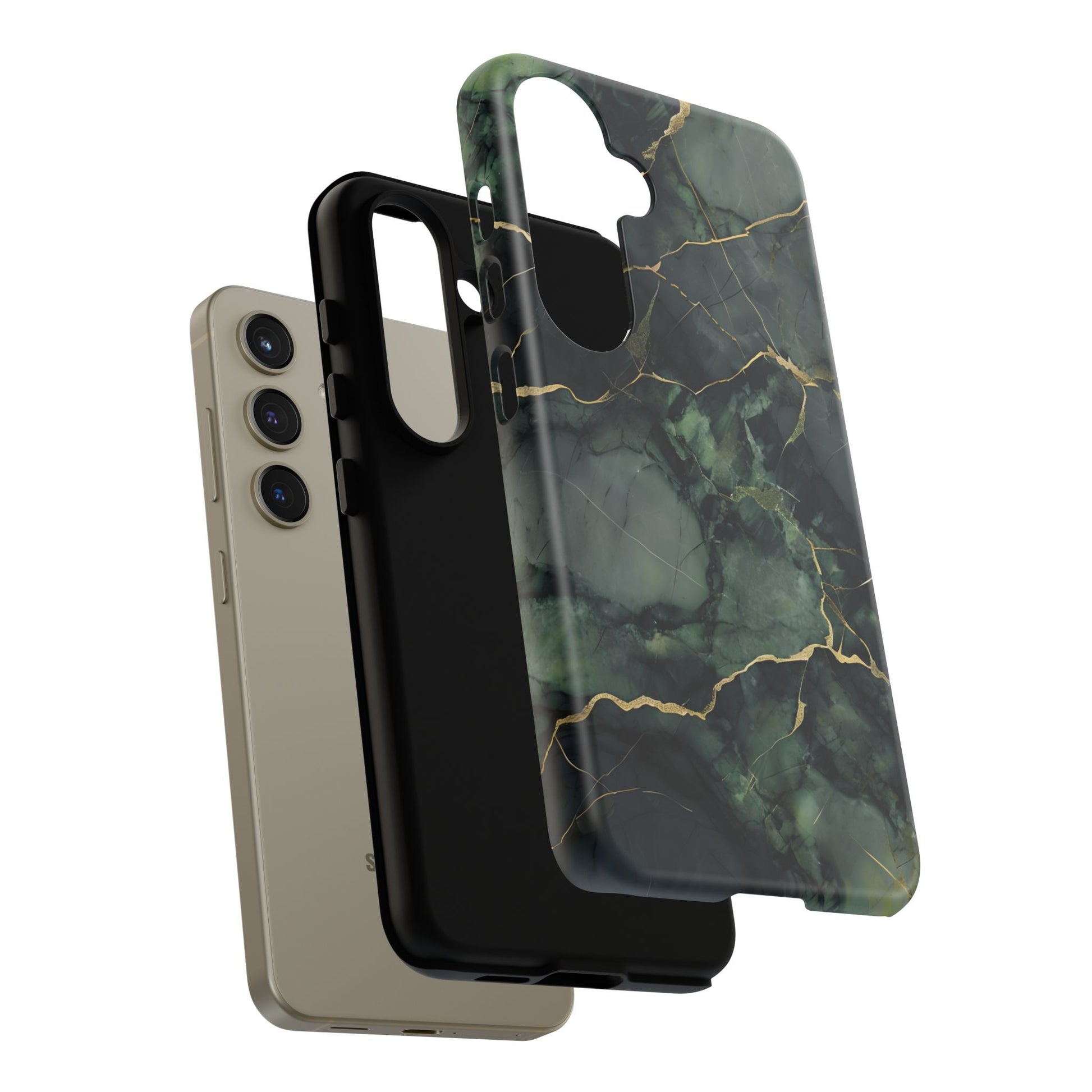 Verdant Vein Tough Case for Samsung Galaxy S24 - Luxury Gold Vein, Nature-Inspired Protective Cover