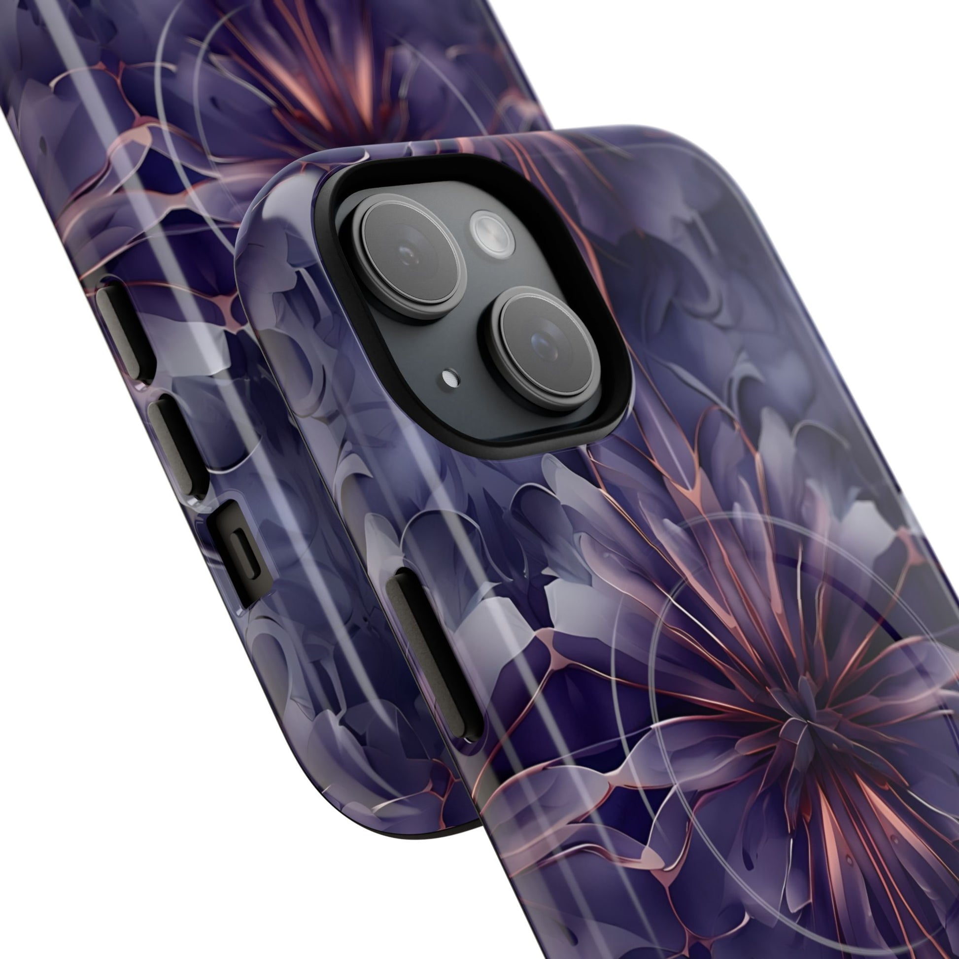 Twilight Tapestry - iPhone 15 MagSafe Phone Case - Purple Kaleidoscope Design