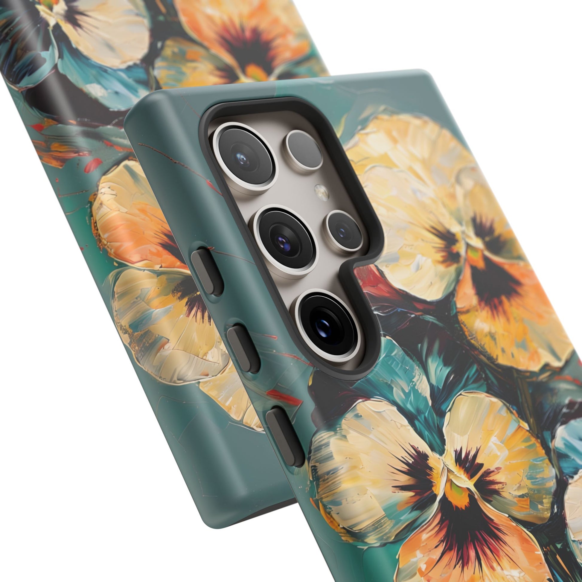 Golden Pansy Cascade Case for Samsung Galaxy S24 Ultra - Premium Shockproof Designer Phone Cover