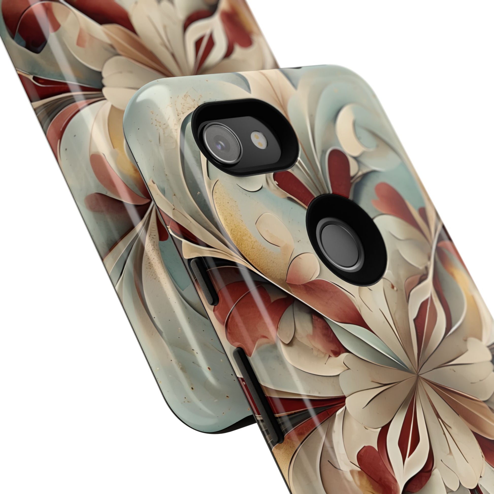 Vintage Baroque Blossom - Ornate Floral Art Google Pixel 3a Tough Phone Case - Elegant Baroque-Inspired Design