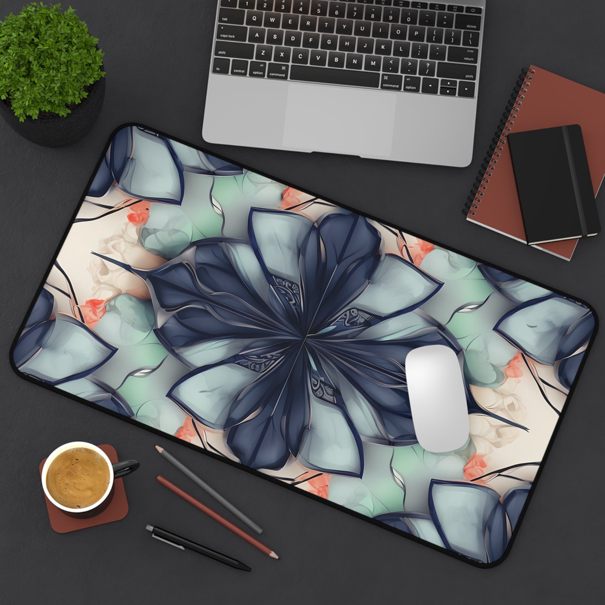Midnight Mosaic Designer Desk Mat - Premium Office Desk Pad, 3 Sizes Available, Artistic Workspace Protection