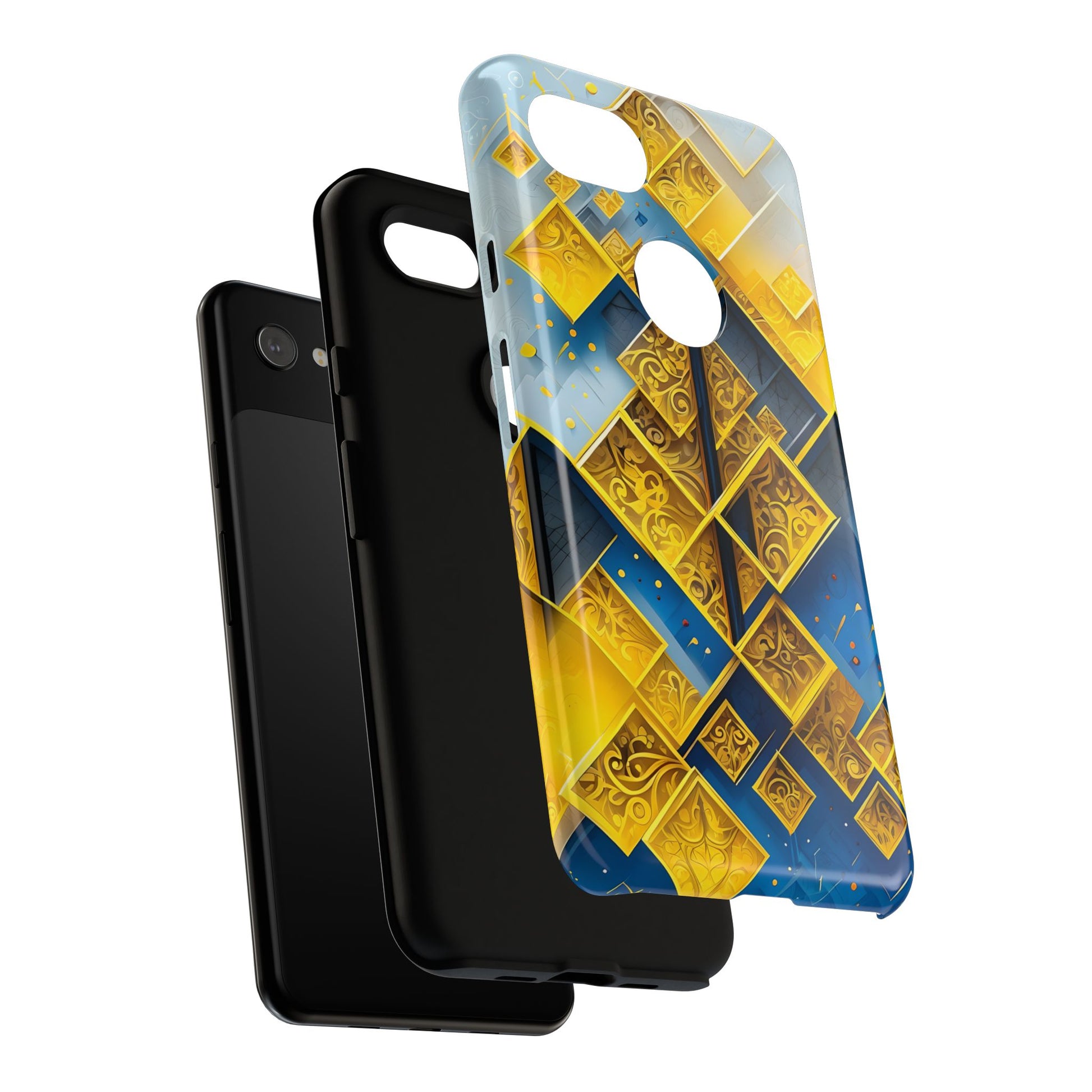 Golden Ascent Luxe Geometric Google Pixel 3a XL Tough Case - Elegant Abstract Gold Design