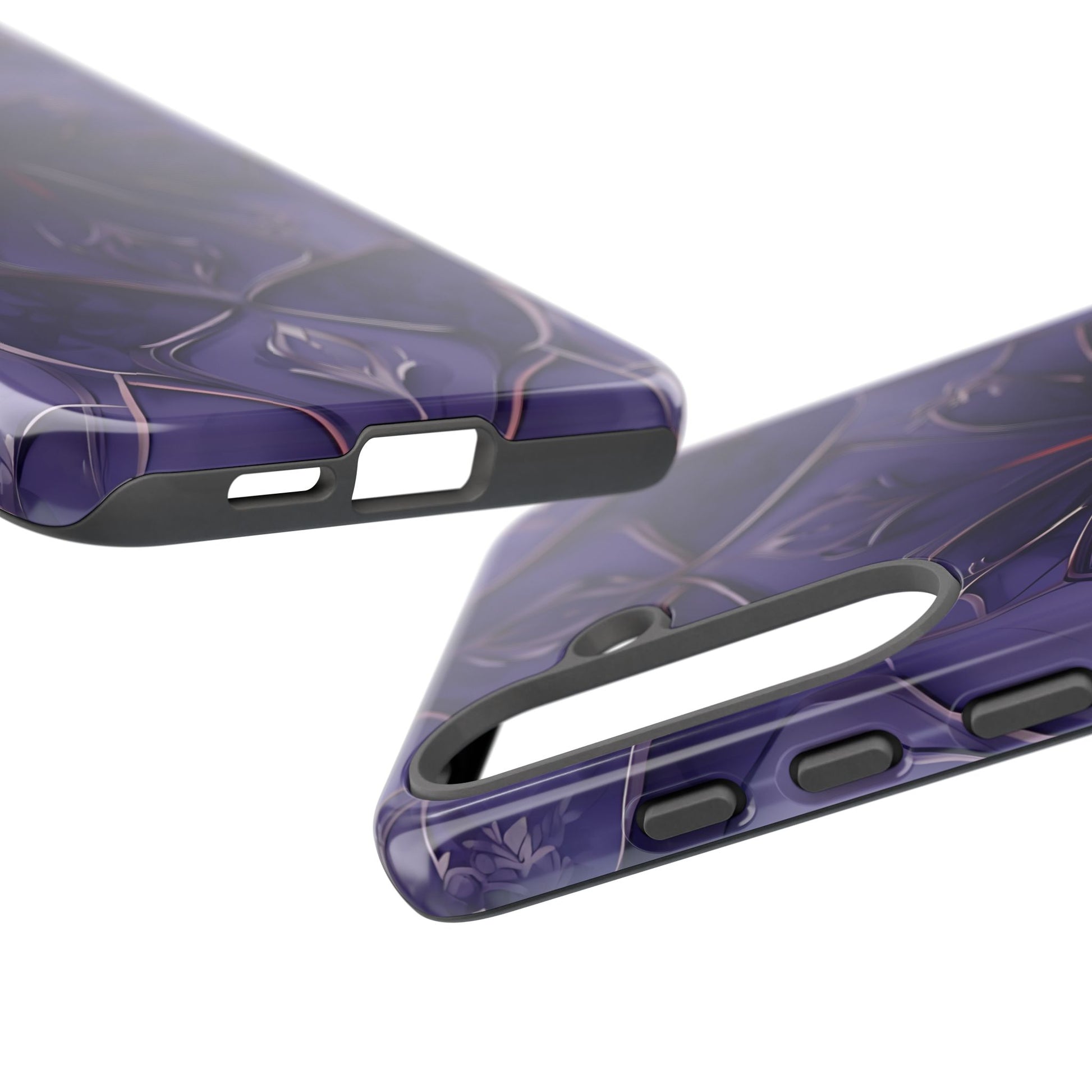 Violet Nebula - Kaleidoscope Collection Artistic Floral Burst - Samsung Galaxy S25 Plus Tough Phone Case - Bold Purple Symmetrical Design