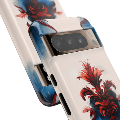 Crimson Plume patriotic feather illustration Google Pixel phone case angled view