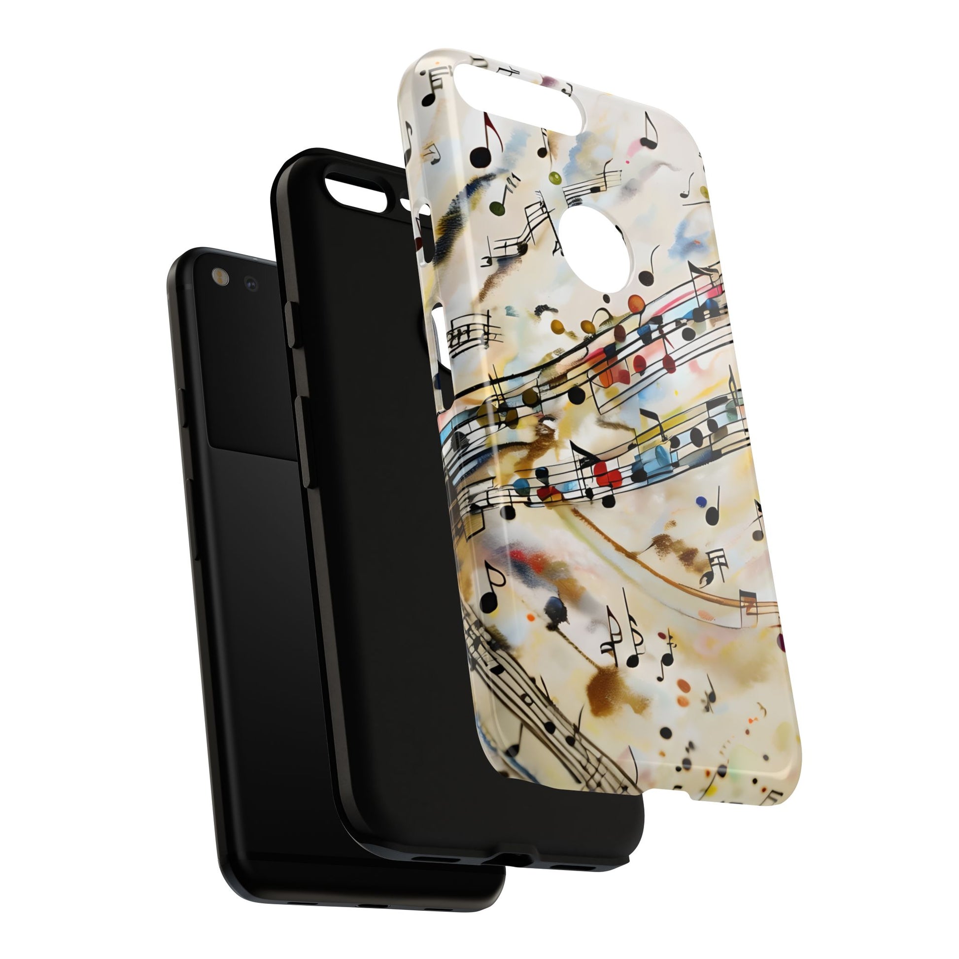 Melodic Flow Abstract Music Notes Tough Case for Google Pixel XL - Shockproof Phone Cover
