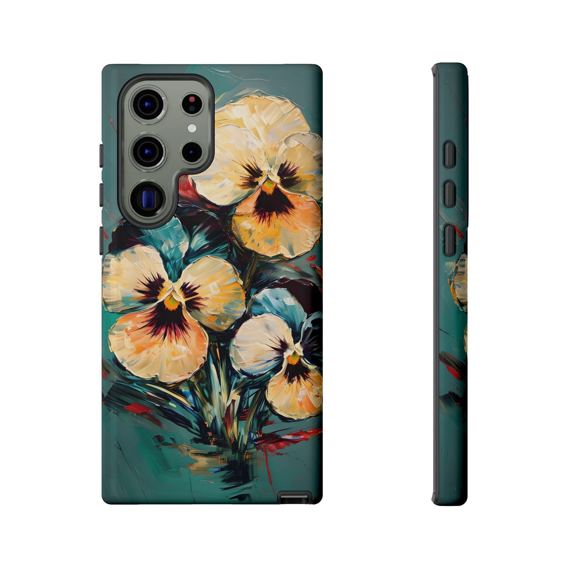 Golden Pansy Cascade Case for Samsung Galaxy S23 Ultra - Premium Shockproof Designer Phone Cover