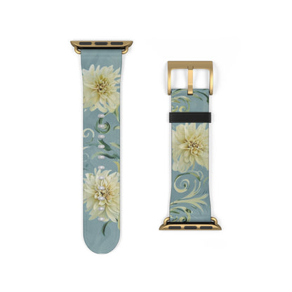 Golden Dahlia Trio Apple Watch Band Strap - Timeless Design for your Timepiece