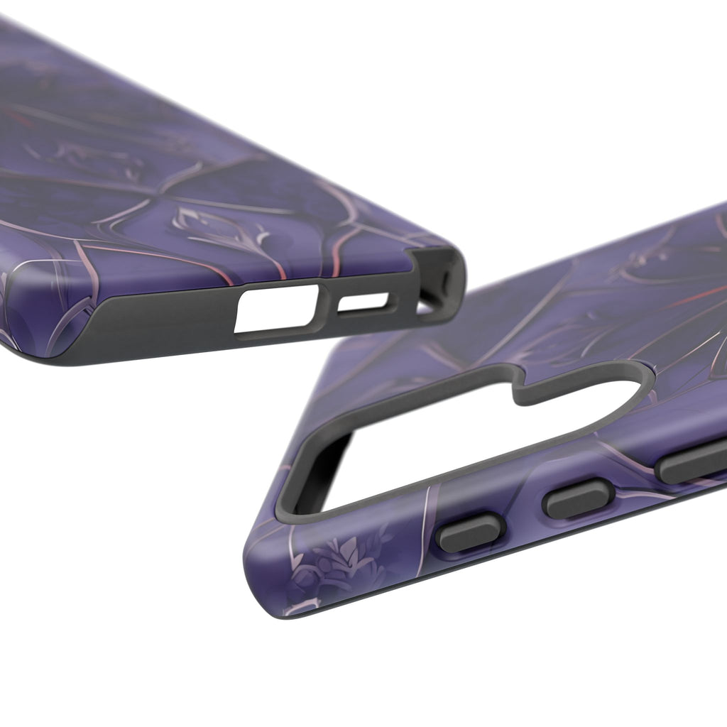 Violet Nebula - Kaleidoscope Collection Artistic Floral Burst - Samsung Galaxy S25 Ultra Tough Phone Case - Bold Purple Symmetrical Design
