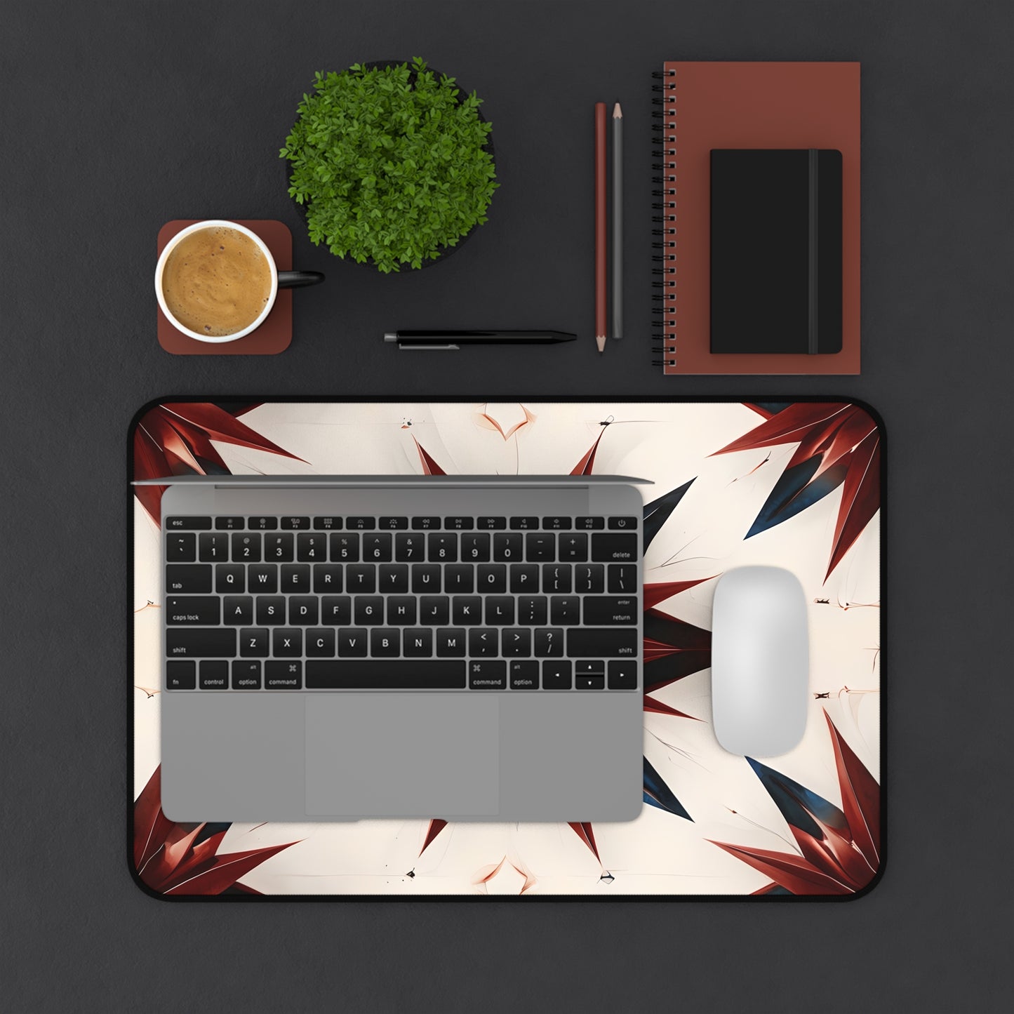 Garnet Starburst Desk Mat - Premium Office Desk Pad, 3 Sizes Available, Artistic Workspace Protection