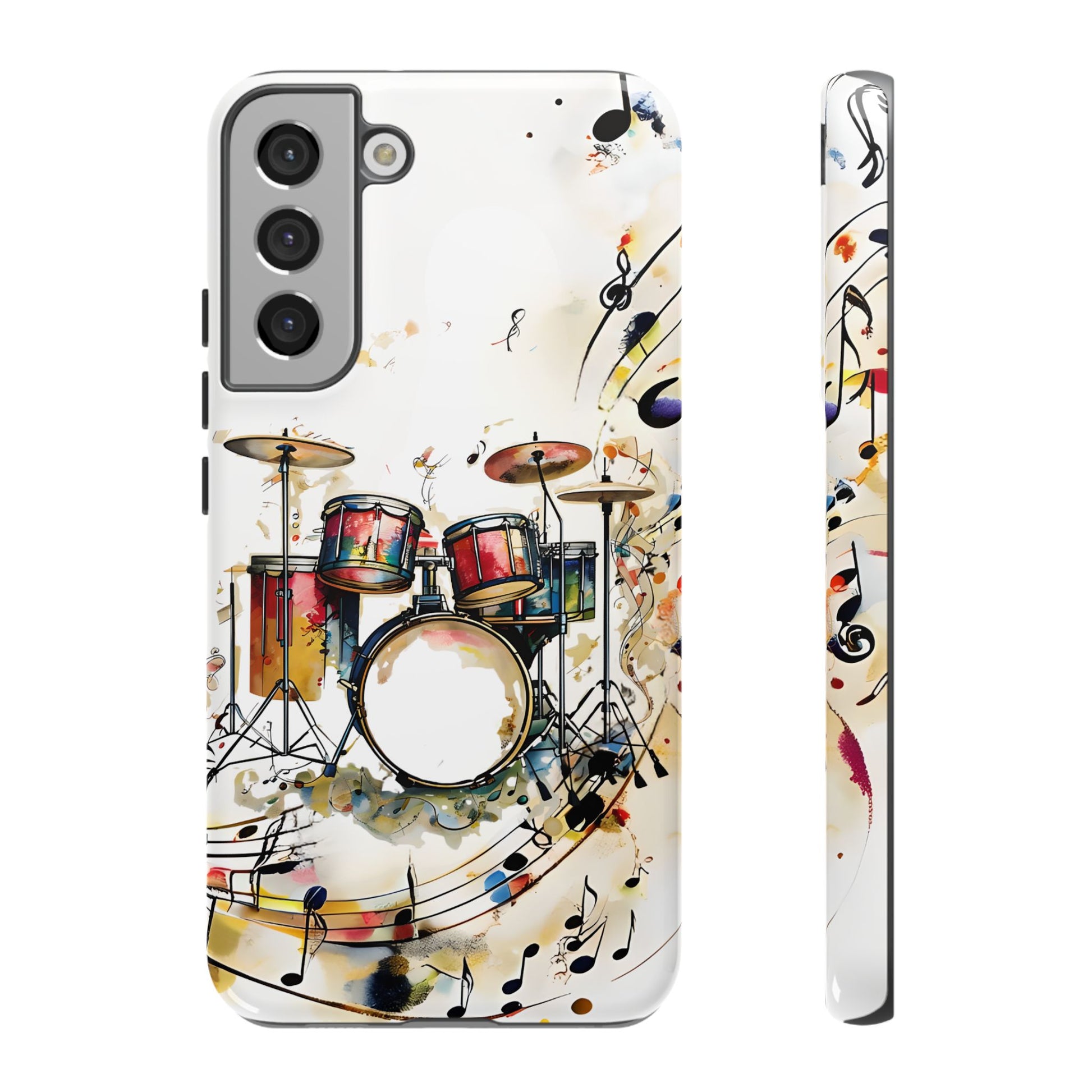 Beatline Abstract Drums and Music Notes Tough Case for Samsung Galaxy S22 Ultra - Shockproof Phone Cover