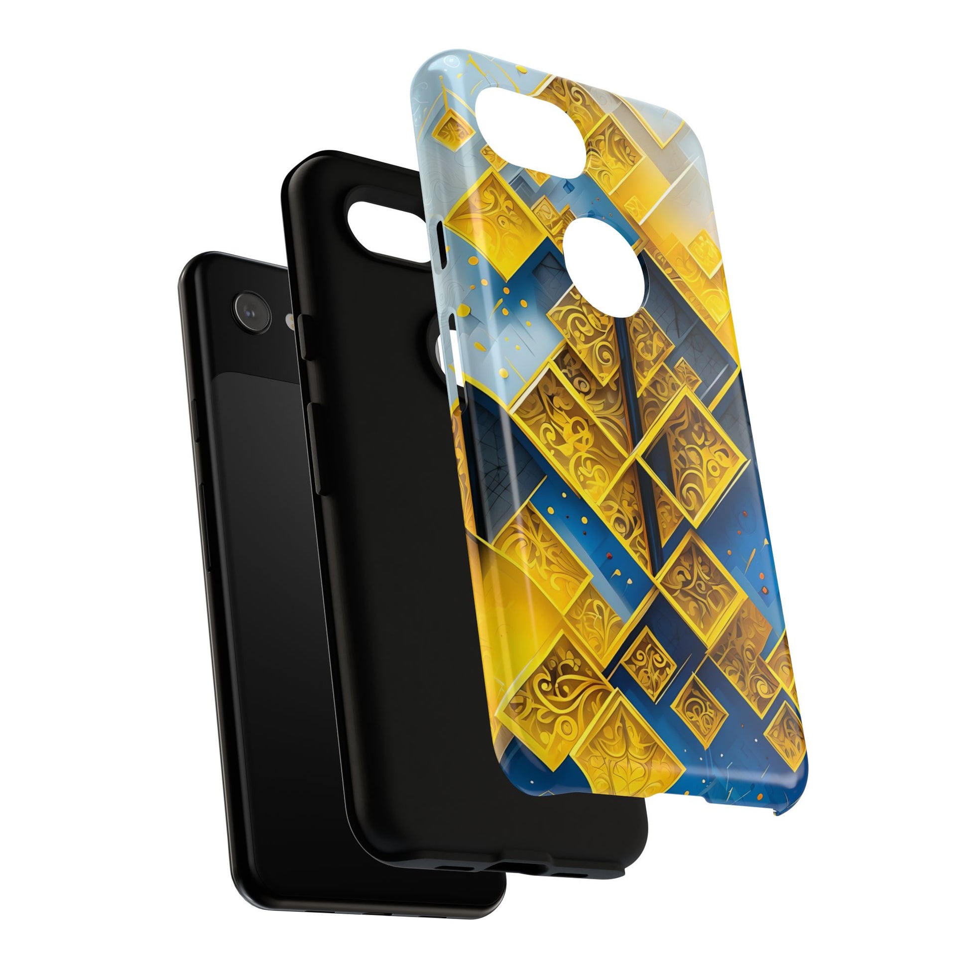 Golden Ascent Luxe Geometric Google Pixel 3a Tough Case - Elegant Abstract Gold Design