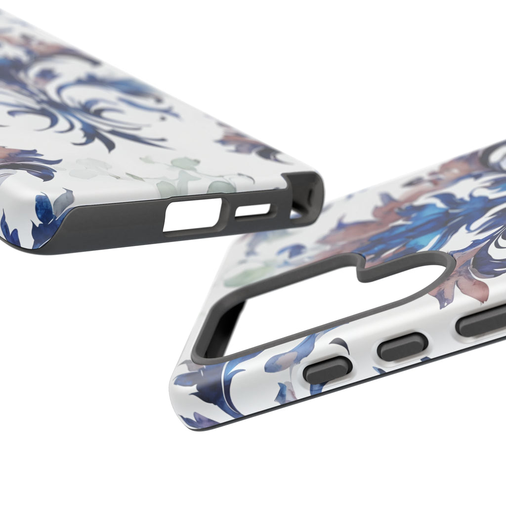 Delft Reverie - Elegant Blue & White Samsung S25 Ultra Tough Phone Case - Dutch Delftware-Inspired Floral Design
