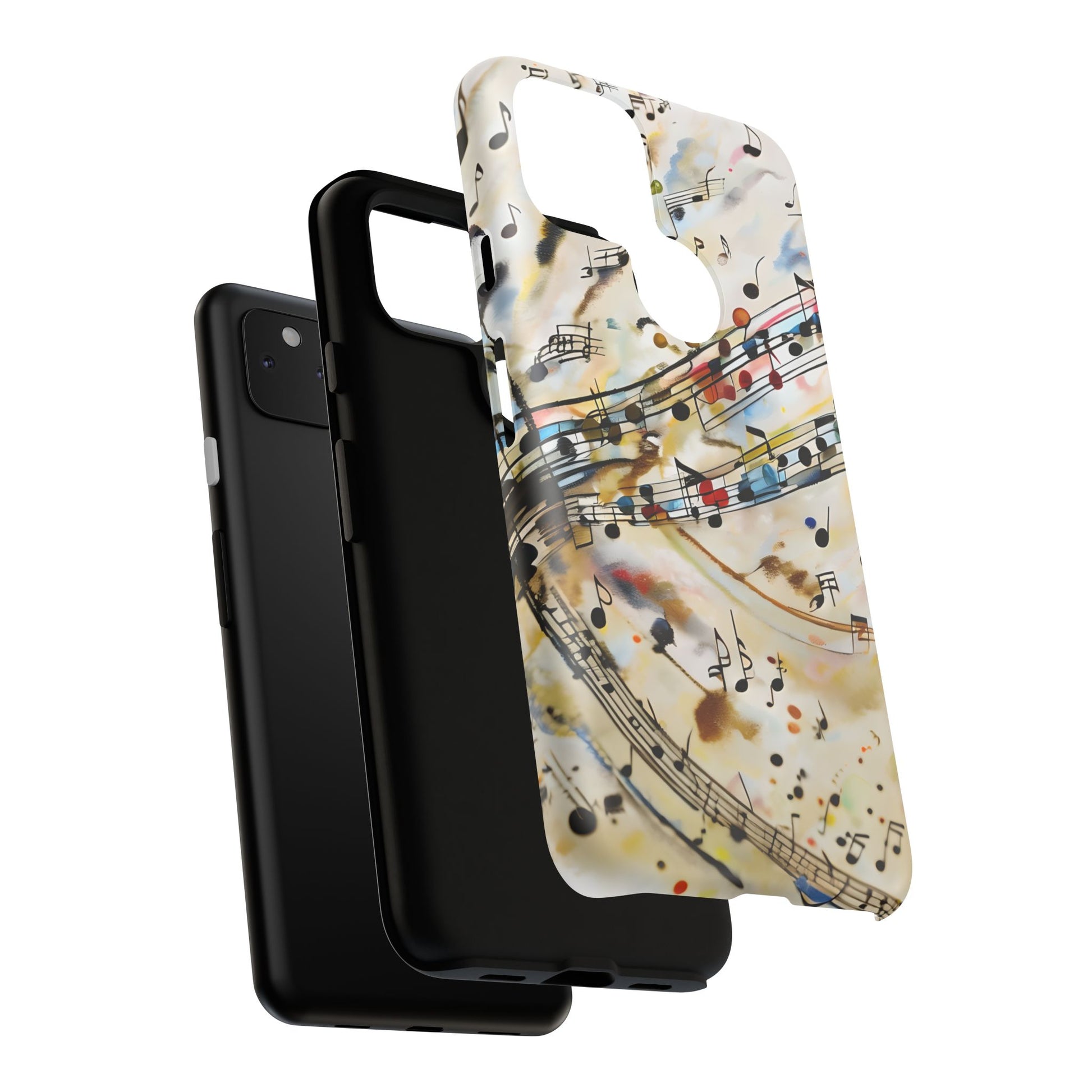 Melodic Flow Abstract Music Notes Tough Case for Google Pixel 4a 5G - Shockproof Phone Cover