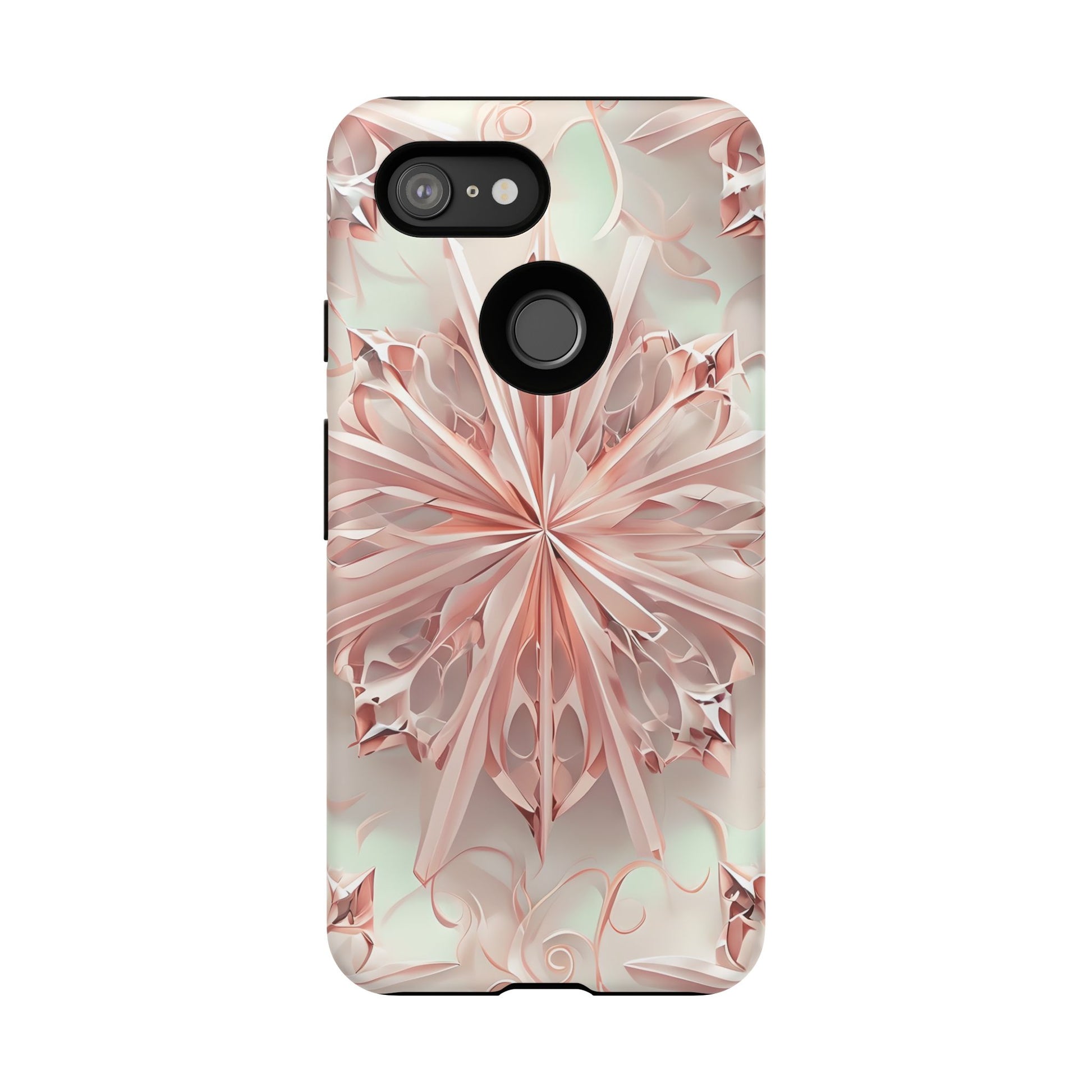 Blush Frost from our Kaleidoscope Collection - Google Pixel 3 tough case - Soft Pink Geometric Floral Design