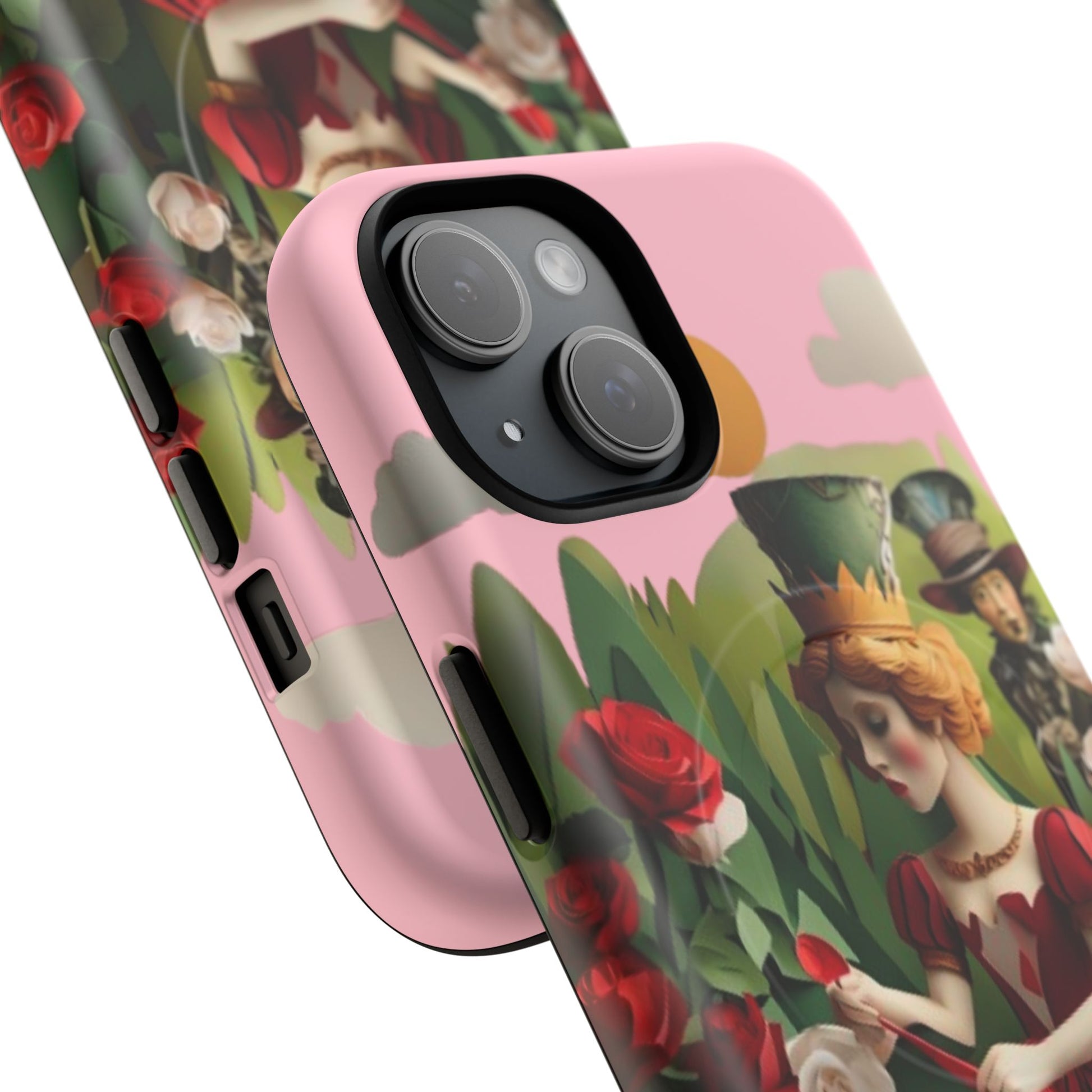 Regal Rose Court - iPhone 15 MagSafe Phone Case - Whimsical Fantasy Floral Design